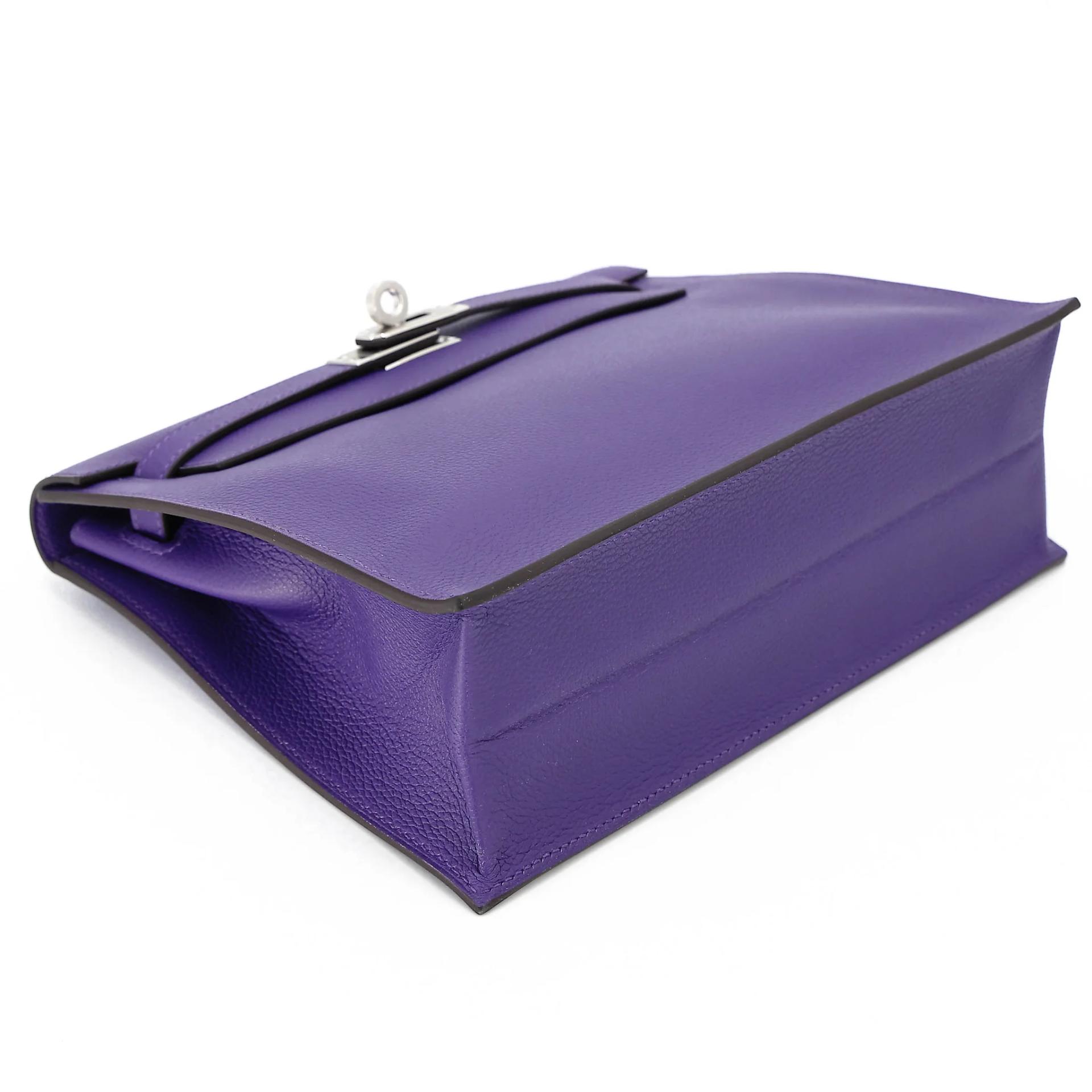 全新 HERMÈS 愛馬仕 Kelly Danse X3 絳紫色 Purple Evercolor皮 銀扣 G刻 2026年 - 4