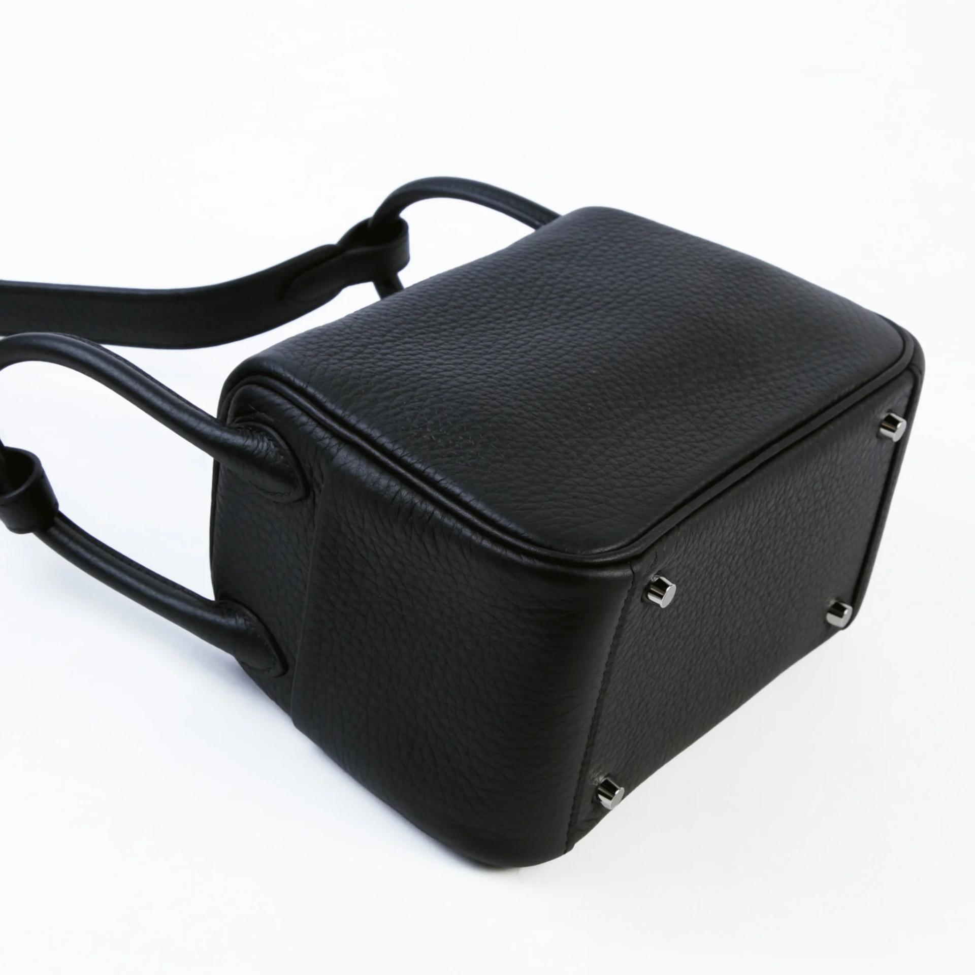 Brand New ( Rank N ) HERMÈS Mini Lindy II Noir (89) Clemence Palladium hardware G (2026) - 6