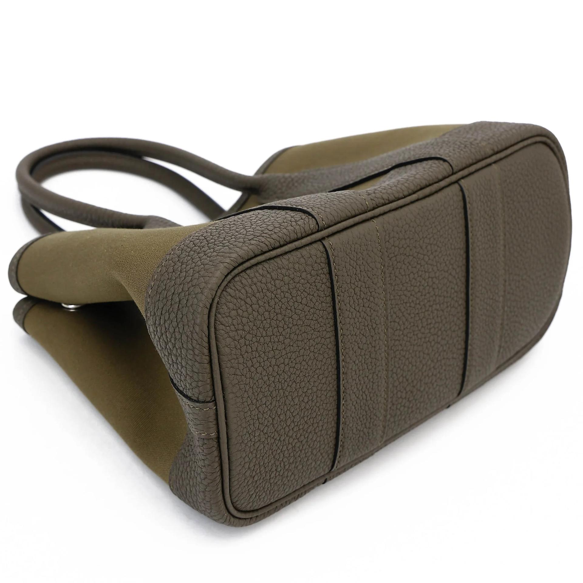 全新 HERMÈS 愛馬仕 Neo Garden Party 23 花園 V8 Vert Loden 洛德綠 Toile Officier 帆布 Negonda皮 銀扣 G刻 2026年 - 5