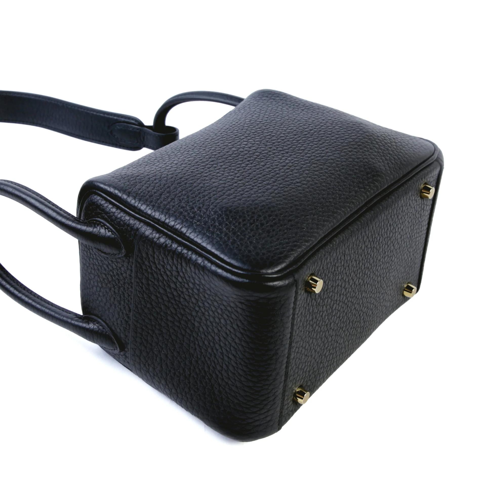 Brand New ( Rank N ) HERMÈS Mini Lindy Noir (89) Clemence Gold hardware G (2026) - 6