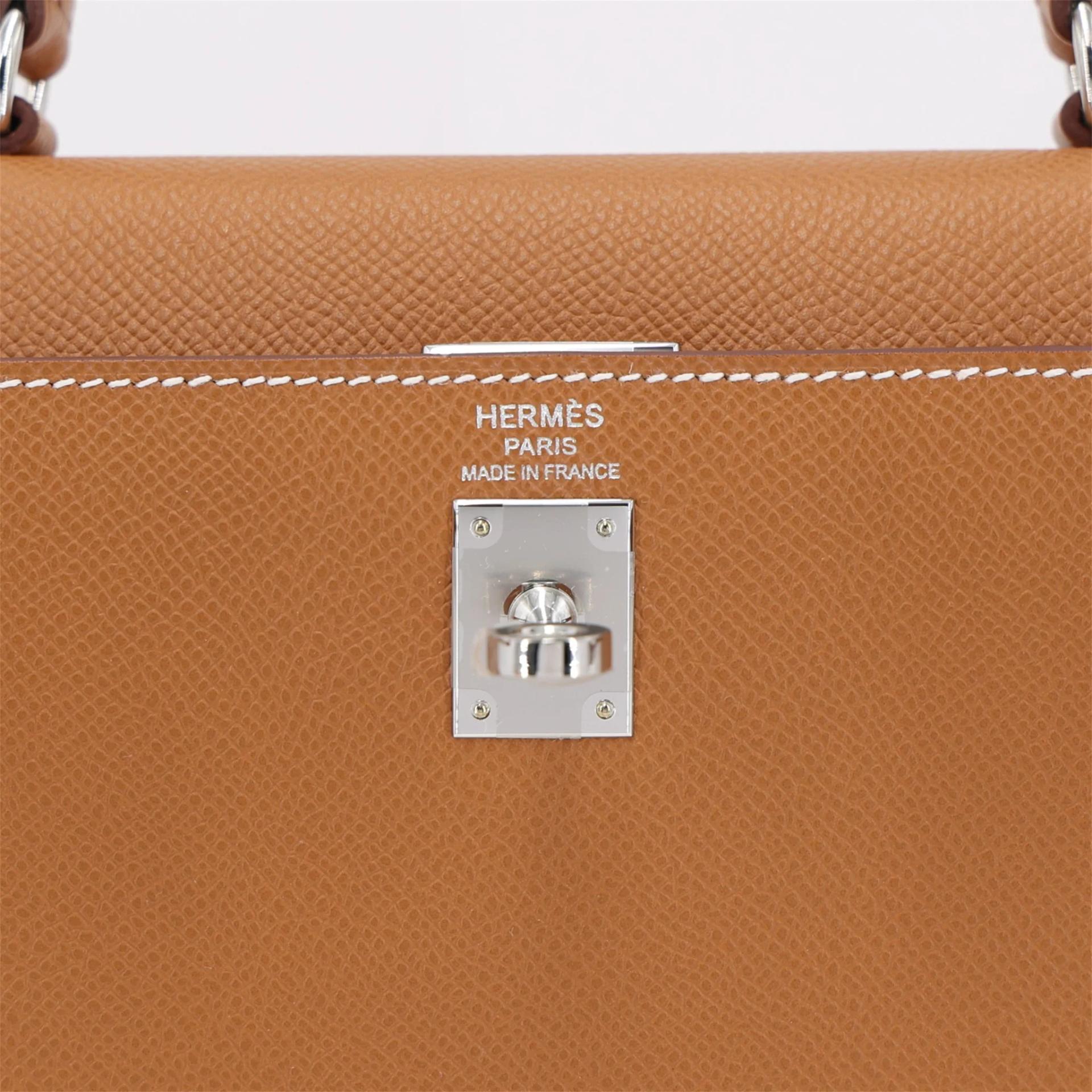 Brand New ( Rank N ) HERMÈS Kelly 25 Sellier Gold (37) Epsom Palladium hardware G (2026) - 10