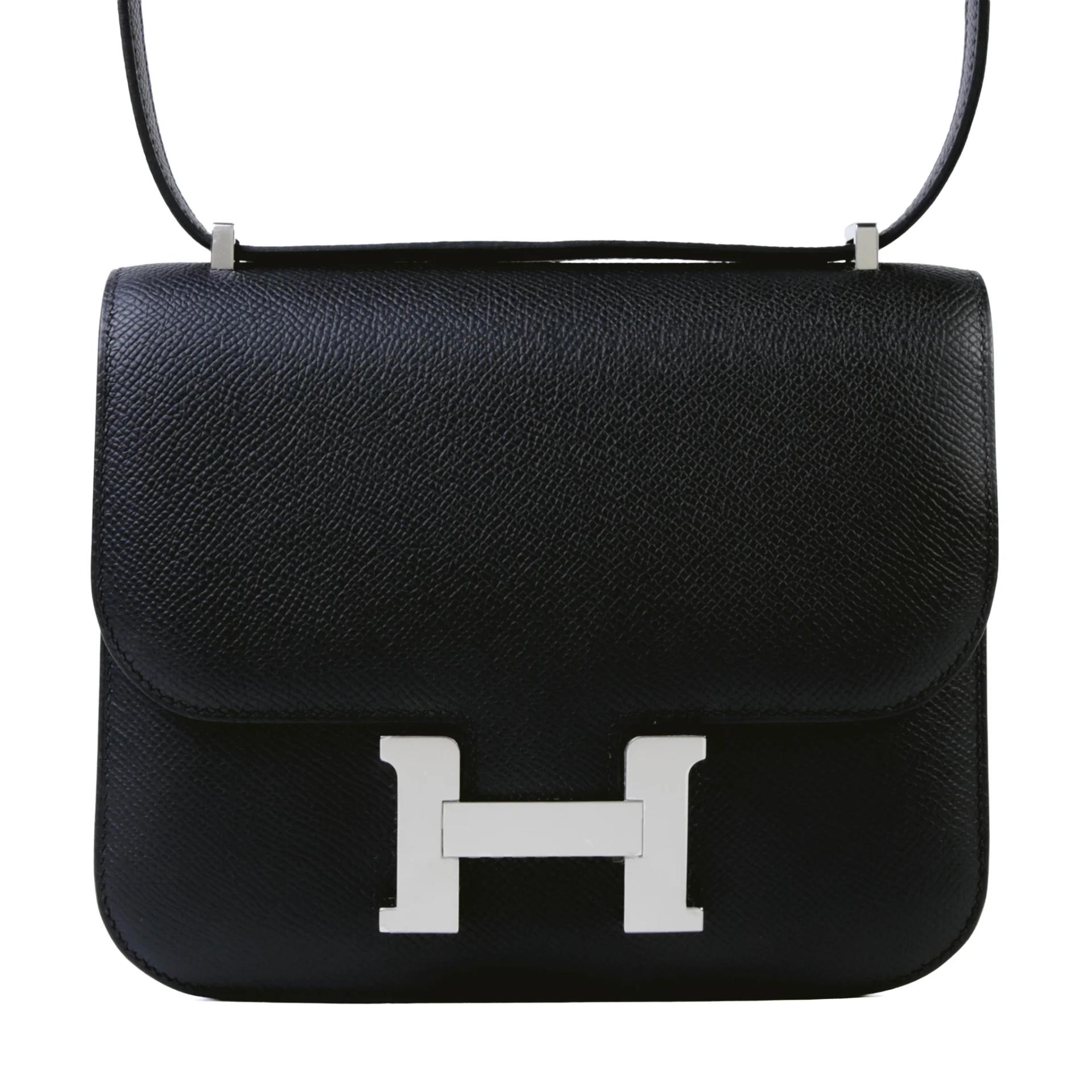 Brand New ( Rank N ) HERMÈS Constance Mini 19 Mirror Noir (89) Epsom Palladium hardware G (2026) - 1