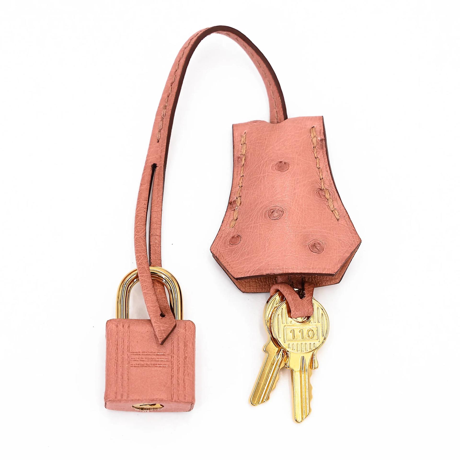 未使用保存品 HERMÈS 愛馬仕 Birkin 25 94 陶瓷粉 Terre Cuite 鴕鳥皮 金扣 B刻 2023年 - 19