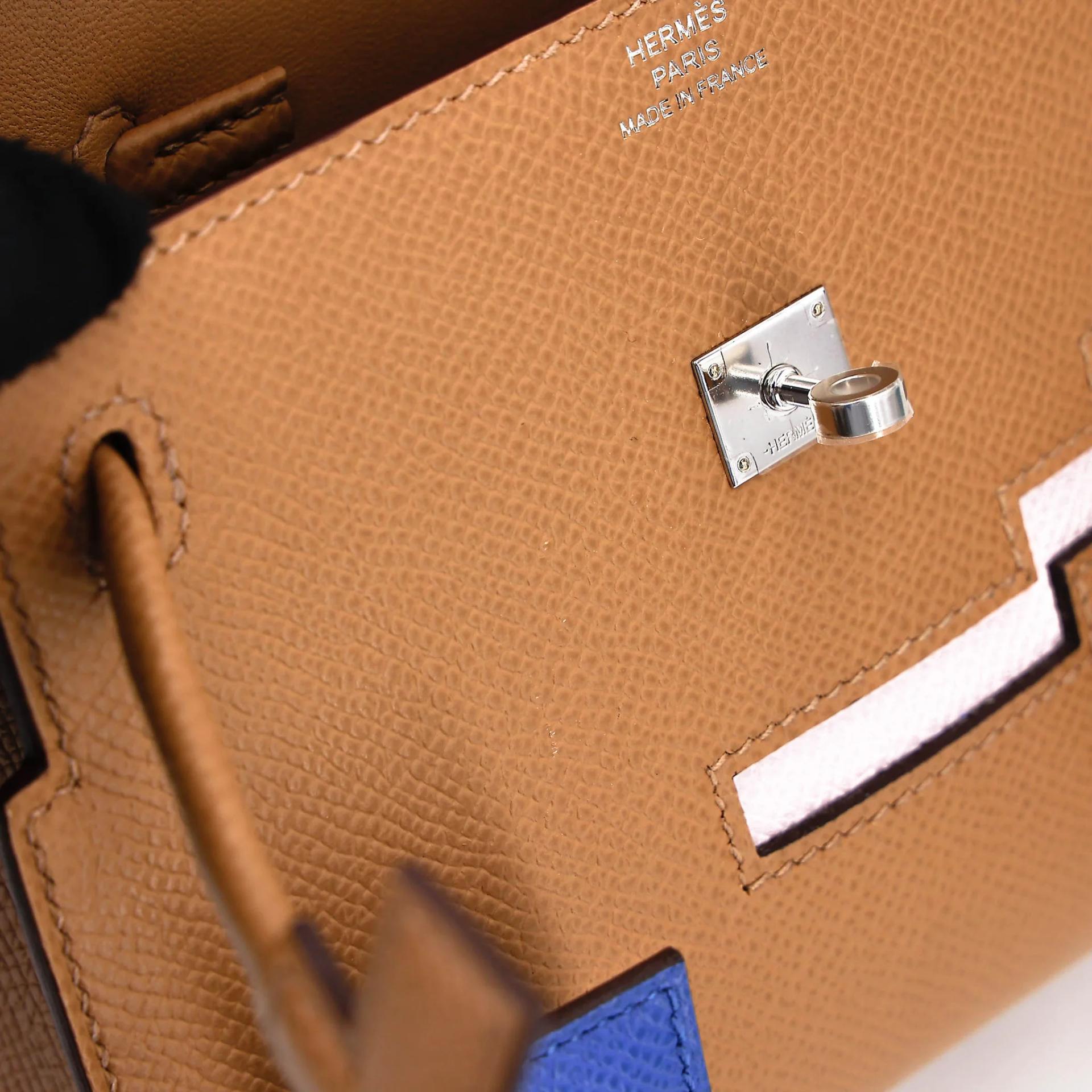 Unused ( Rank NS ) HERMÈS Limited Edition Kelly Doll Picto Biscuit (4B) Mauve Pale (09) Rose Texas (0E) Bleu France (71) Epsom Palladium hardware B (2023) - 17