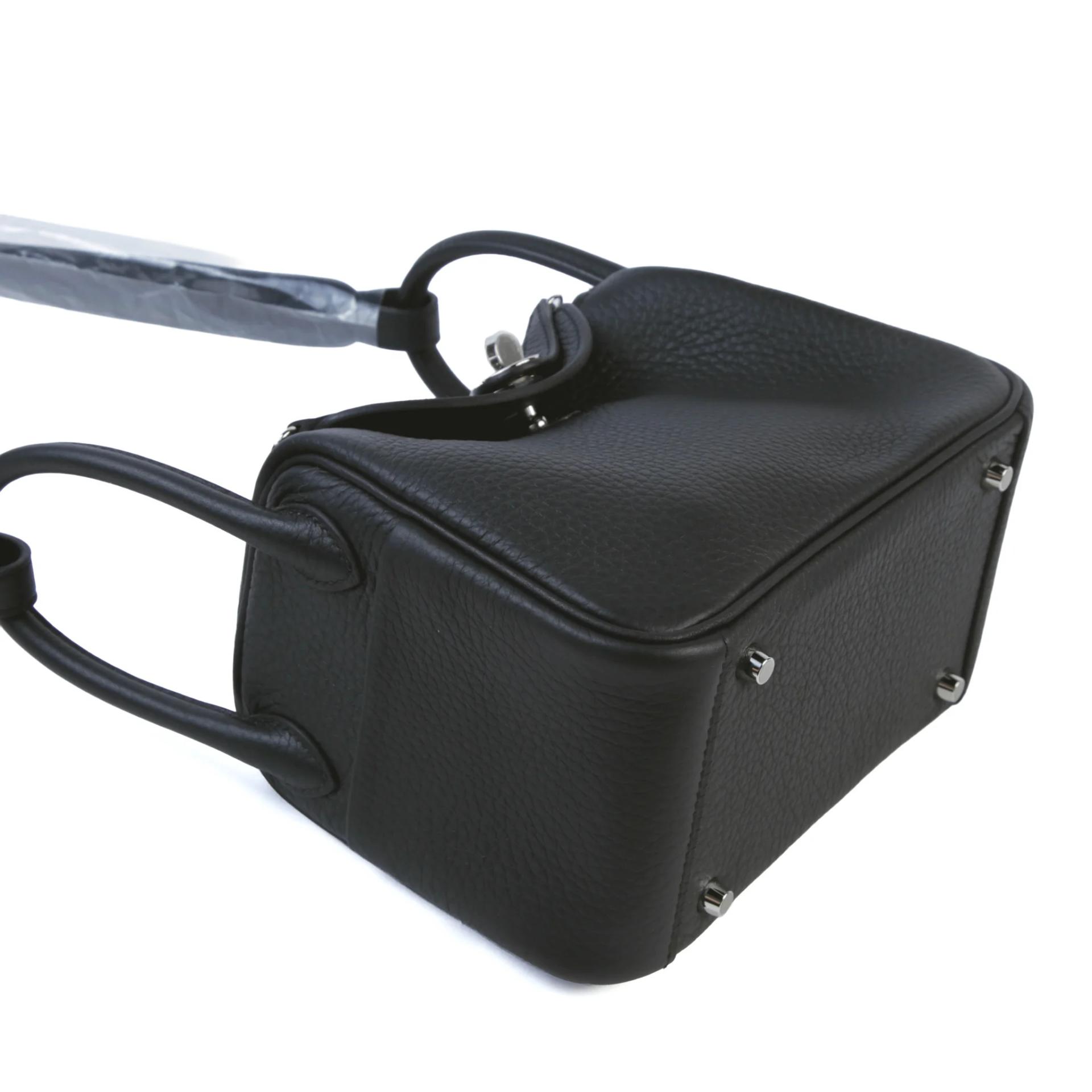 Brand New ( Rank N ) HERMÈS Mini Lindy II Noir (89) Clemence Palladium hardware G (2026) - 4