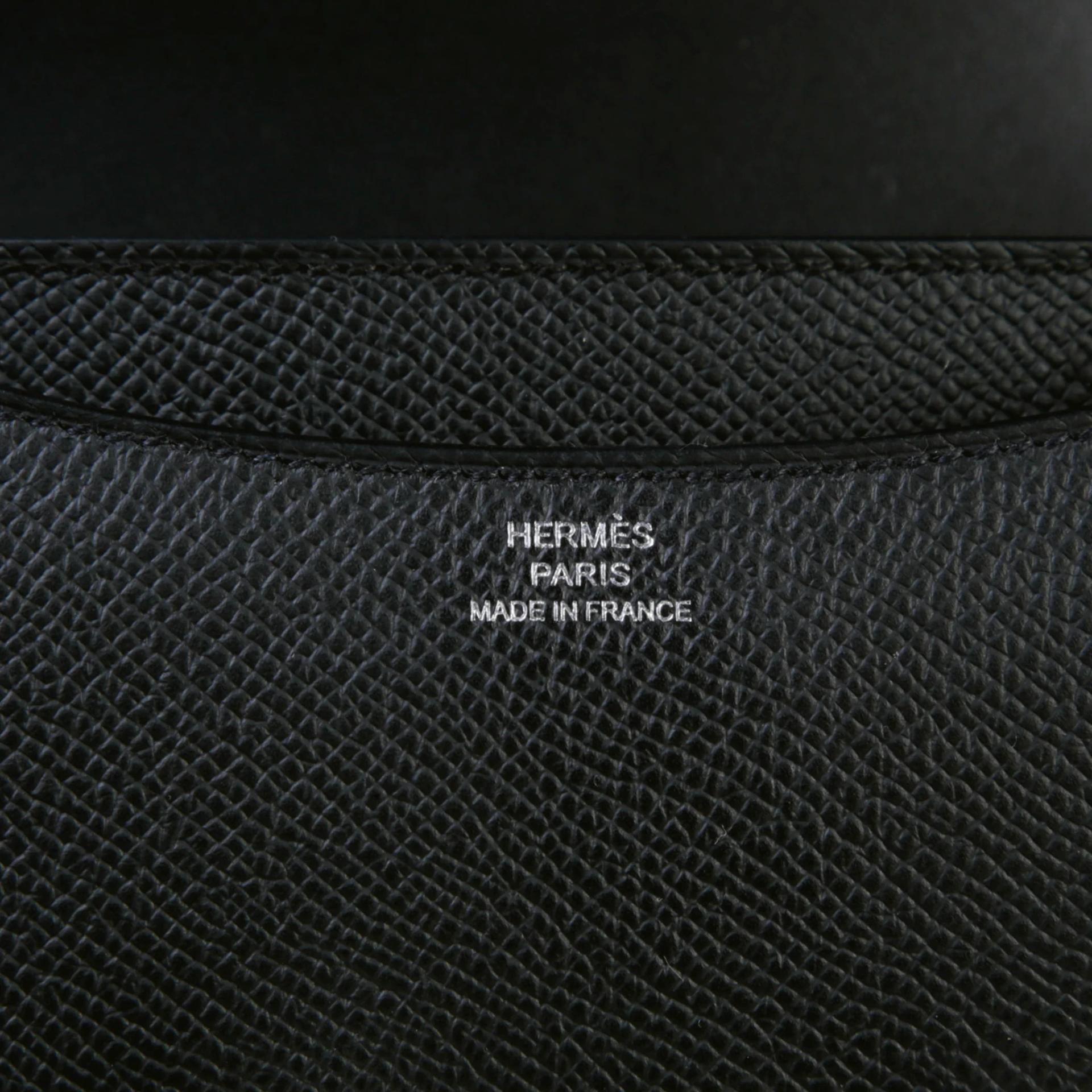 Brand New ( Rank N ) HERMÈS Constance Mini 19 Mirror Noir (89) Epsom Palladium hardware G (2026) - 10