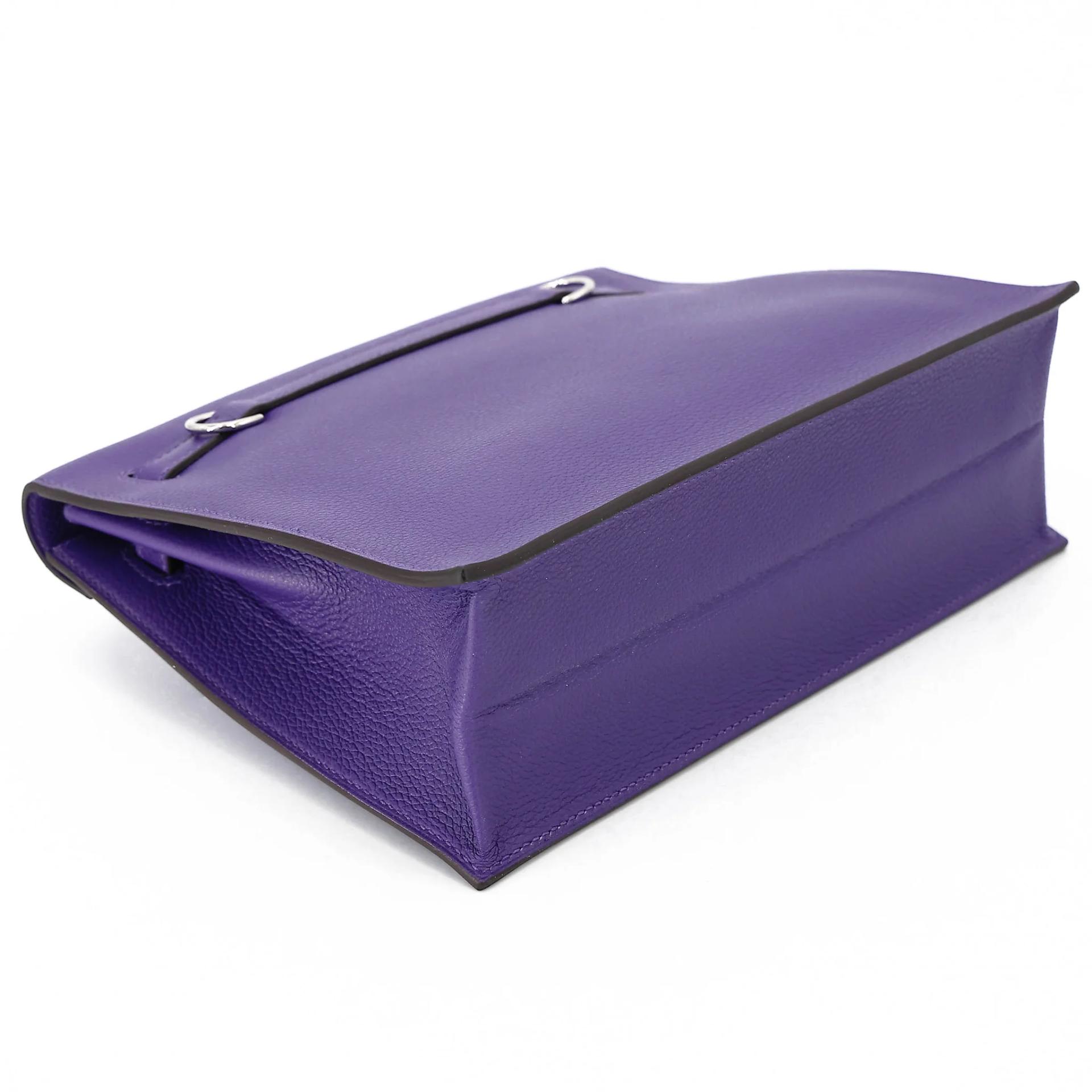 全新 HERMÈS 愛馬仕 Kelly Danse X3 絳紫色 Purple Evercolor皮 銀扣 G刻 2026年 - 6