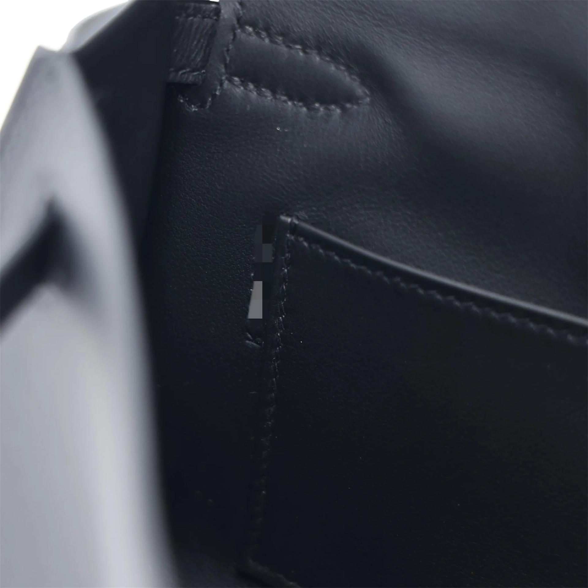 Brand New ( Rank N ) HERMÈS Kelly Pochette Noir (89) Swift Palladium hardware K (2025) - 15