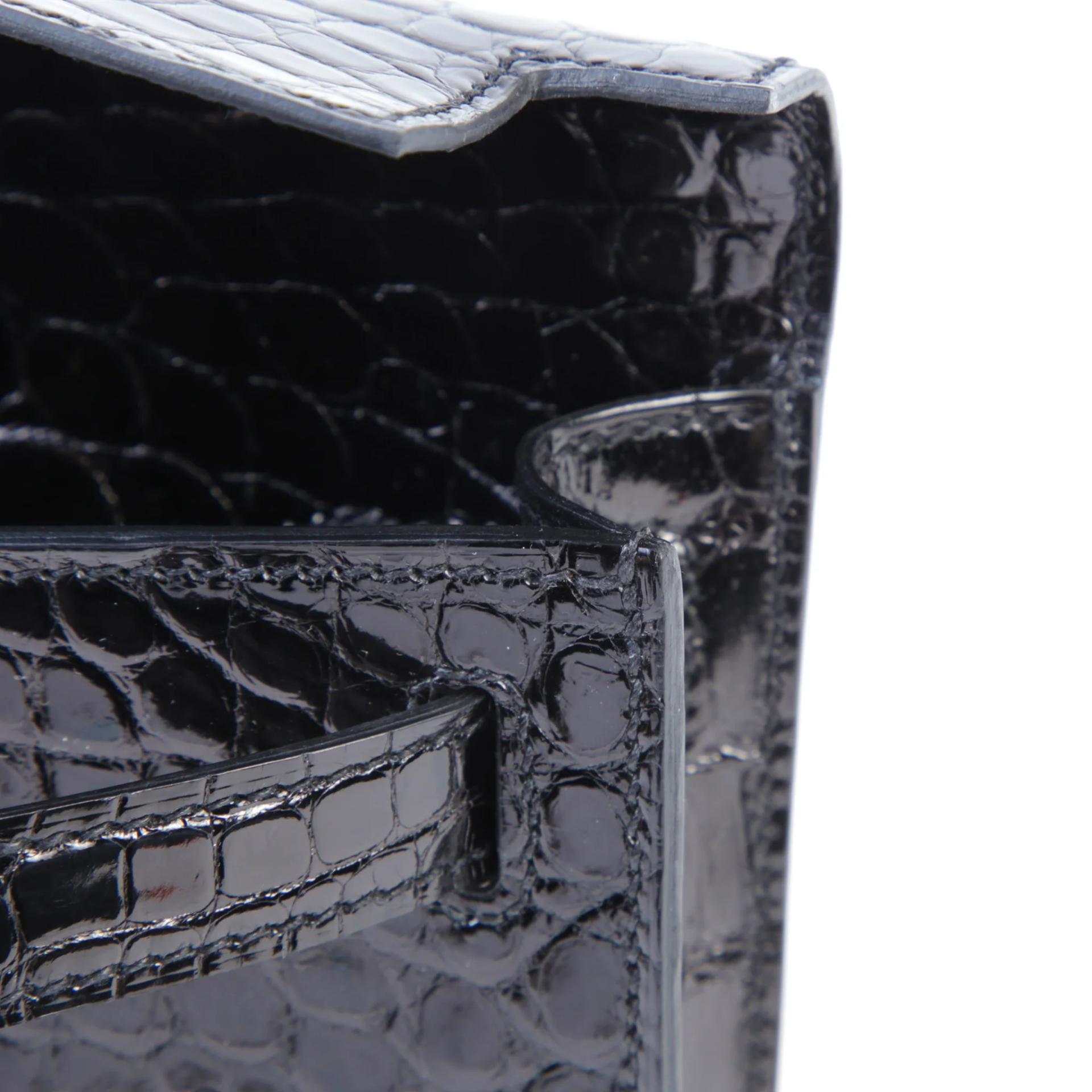 Brand New ( Rank N ) HERMÈS Kelly Cut Noir (89) Shiny Alligator Gold hardware K (2025) - 12