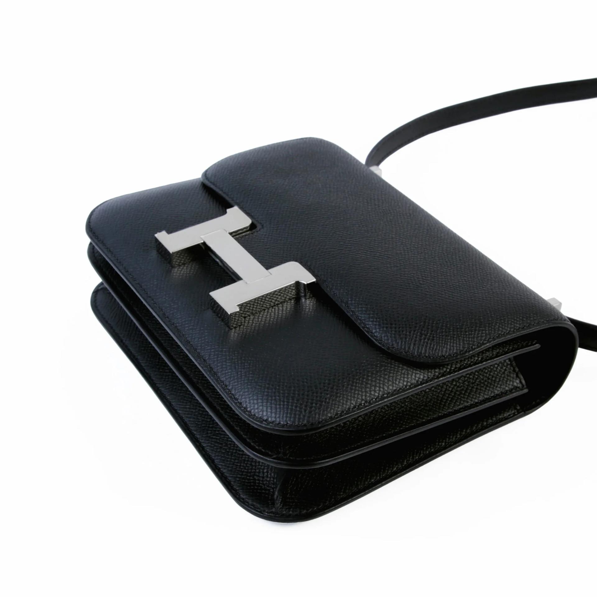 Brand New ( Rank N ) HERMÈS Constance Mini 19 Mirror Noir (89) Epsom Palladium hardware G (2026) - 5