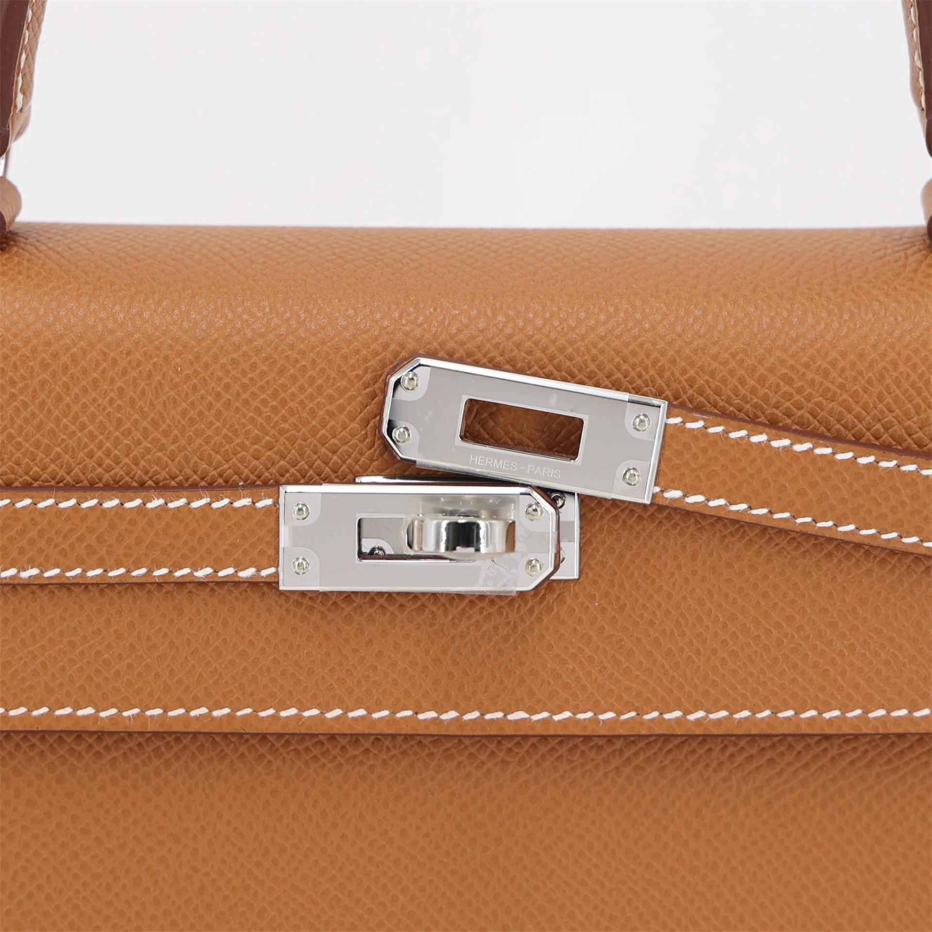 Brand New ( Rank N ) HERMÈS Kelly 25 Sellier Gold (37) Epsom Palladium hardware G (2026) - 8