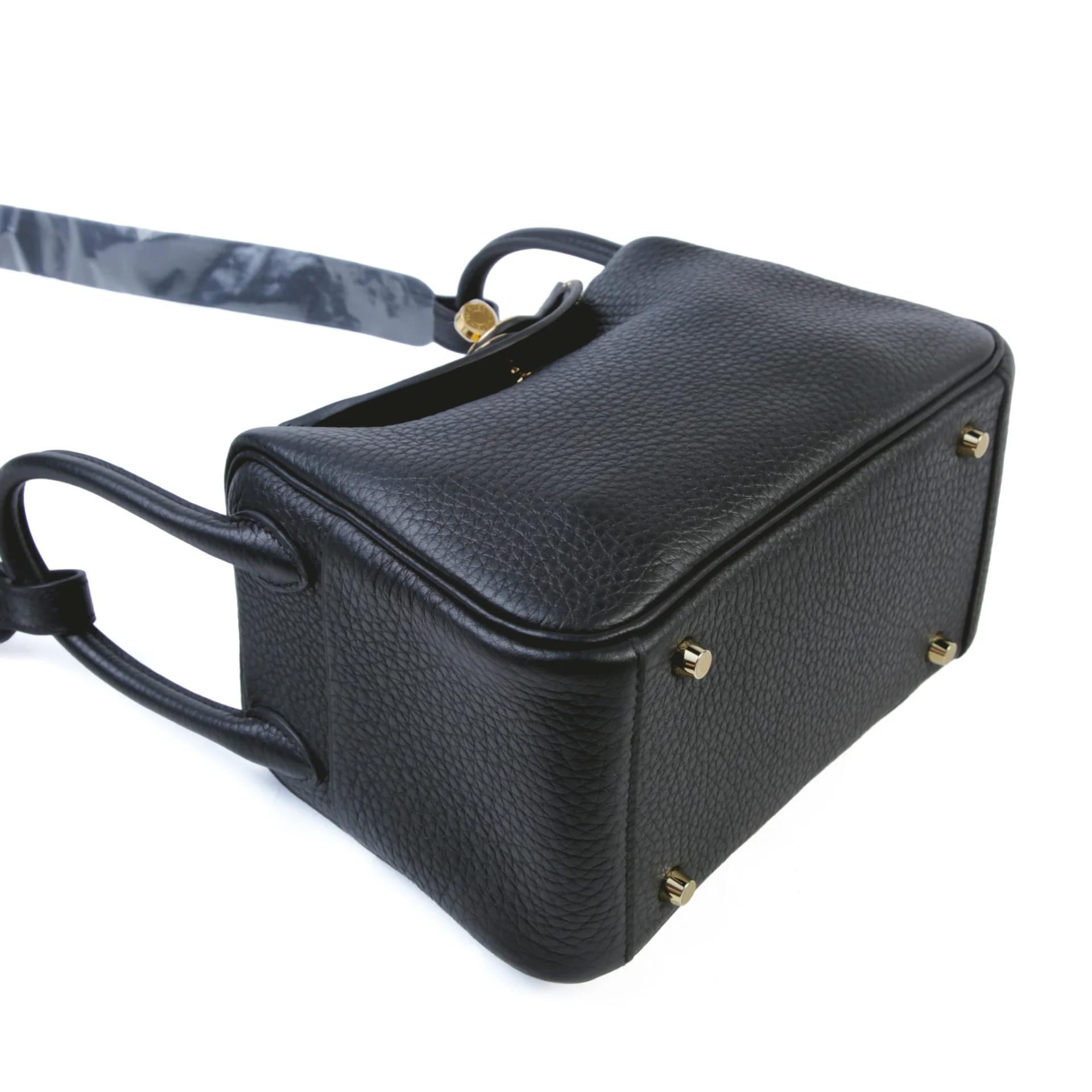 Brand New ( Rank N ) HERMÈS Mini Lindy Noir (89) Clemence Gold hardware G (2026) - 4