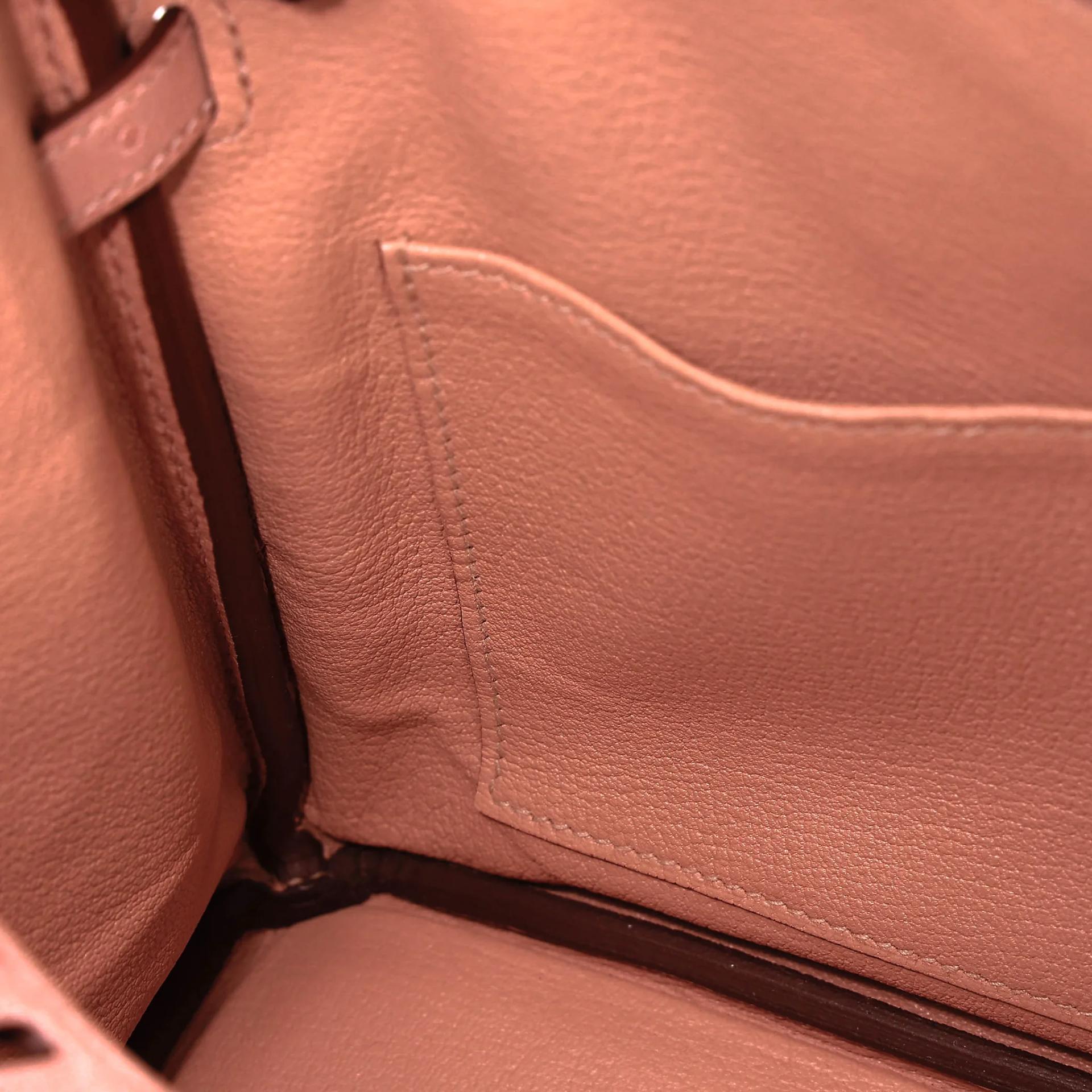 未使用保存品 HERMÈS 愛馬仕 Birkin 25 94 陶瓷粉 Terre Cuite 鴕鳥皮 金扣 B刻 2023年 - 15