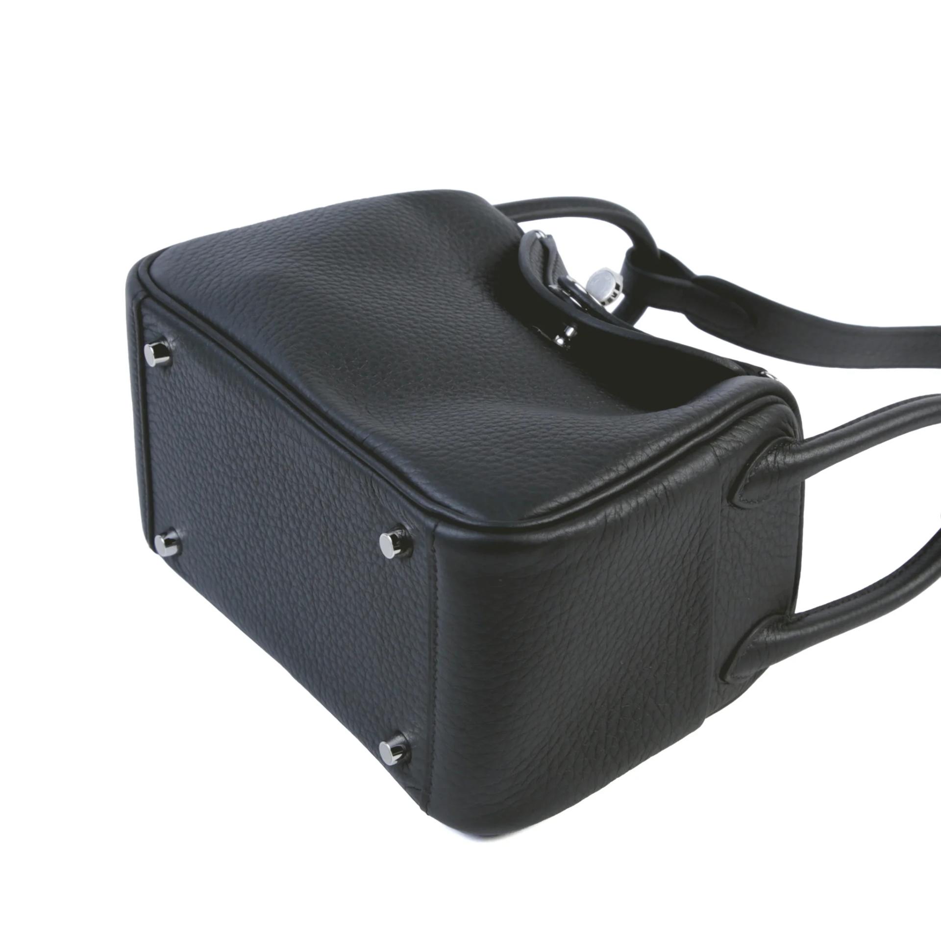 Brand New ( Rank N ) HERMÈS Mini Lindy II Noir (89) Clemence Palladium hardware G (2026) - 5
