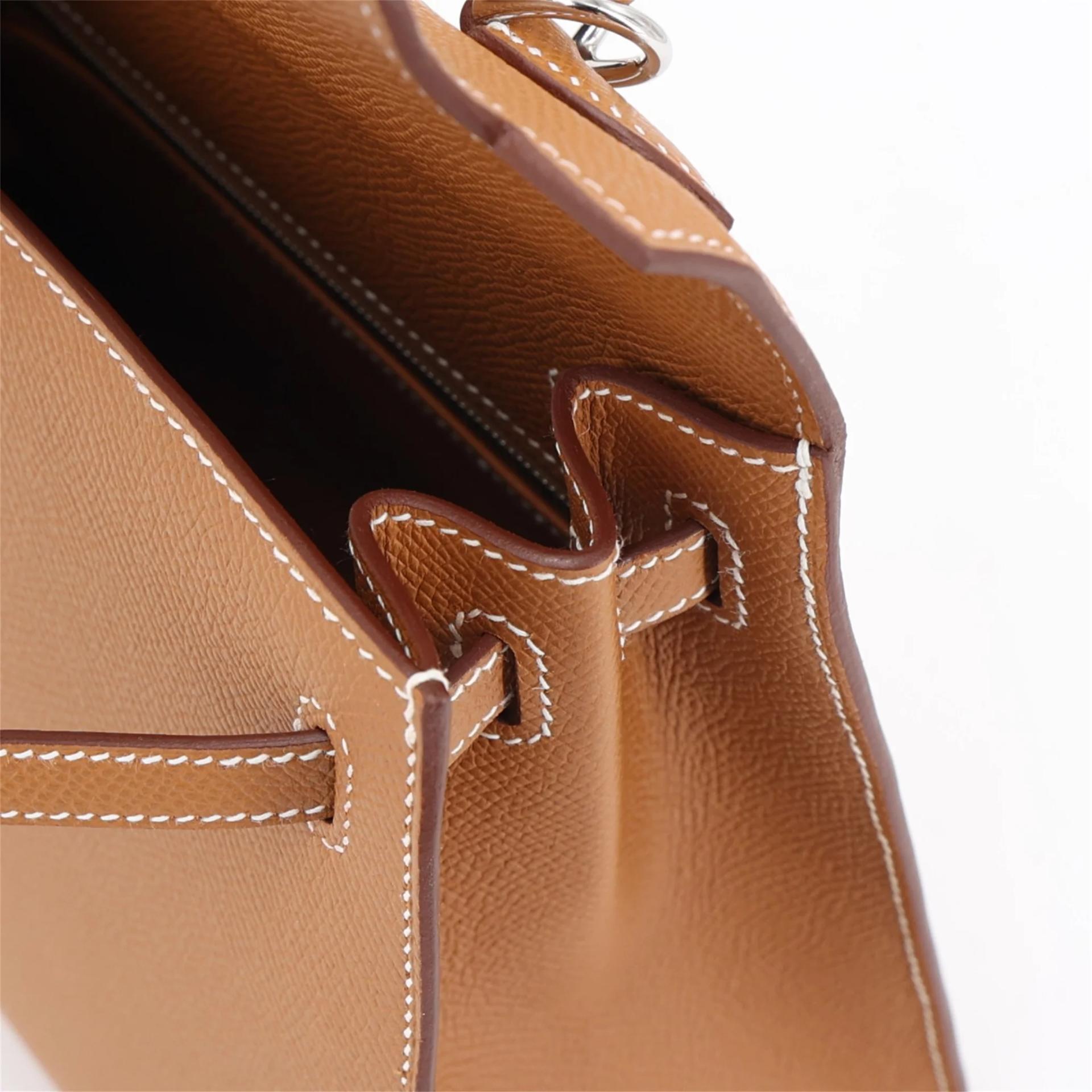 Brand New ( Rank N ) HERMÈS Kelly 25 Sellier Gold (37) Epsom Palladium hardware G (2026) - 13