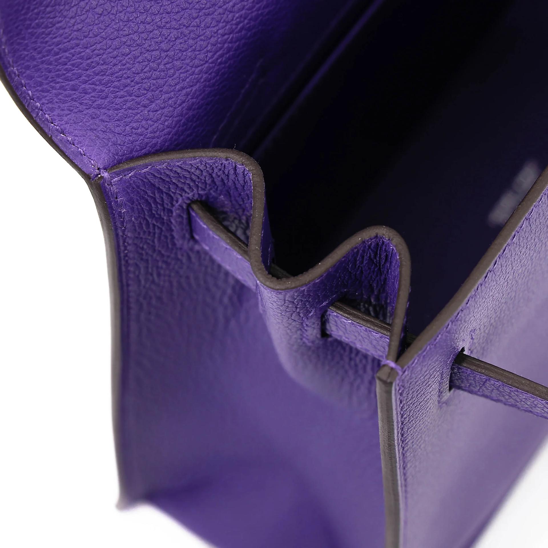 全新 HERMÈS 愛馬仕 Kelly Danse X3 絳紫色 Purple Evercolor皮 銀扣 G刻 2026年 - 15
