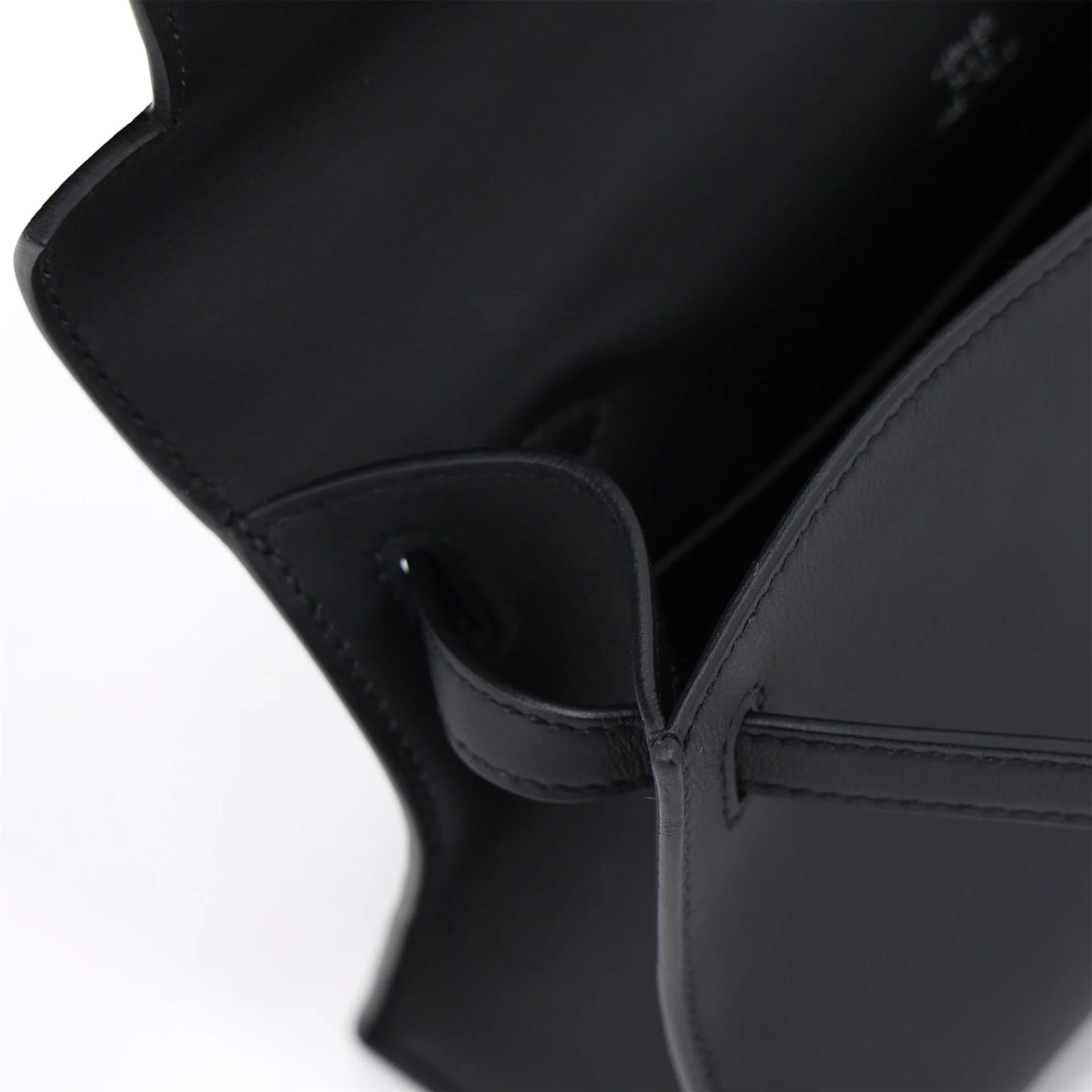 Brand New ( Rank N ) HERMÈS Kelly Pochette Noir (89) Swift Palladium hardware K (2025) - 13