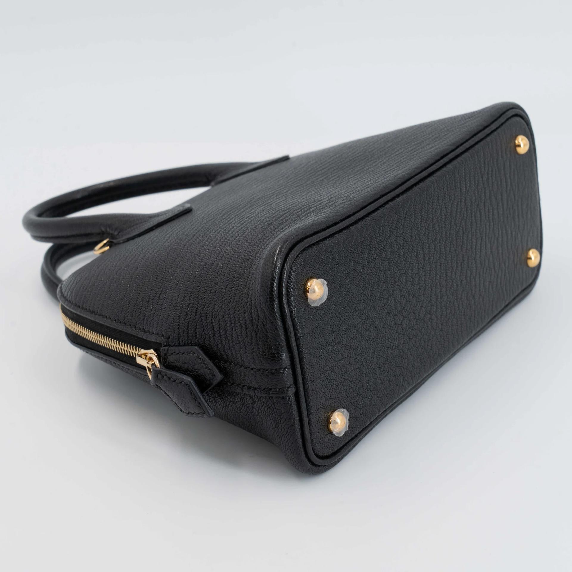 Excellent ( Rank SA ) HERMÈS Mini Bolide 1923 Noir (89) Chevre Gold hardware K (2025) - 4