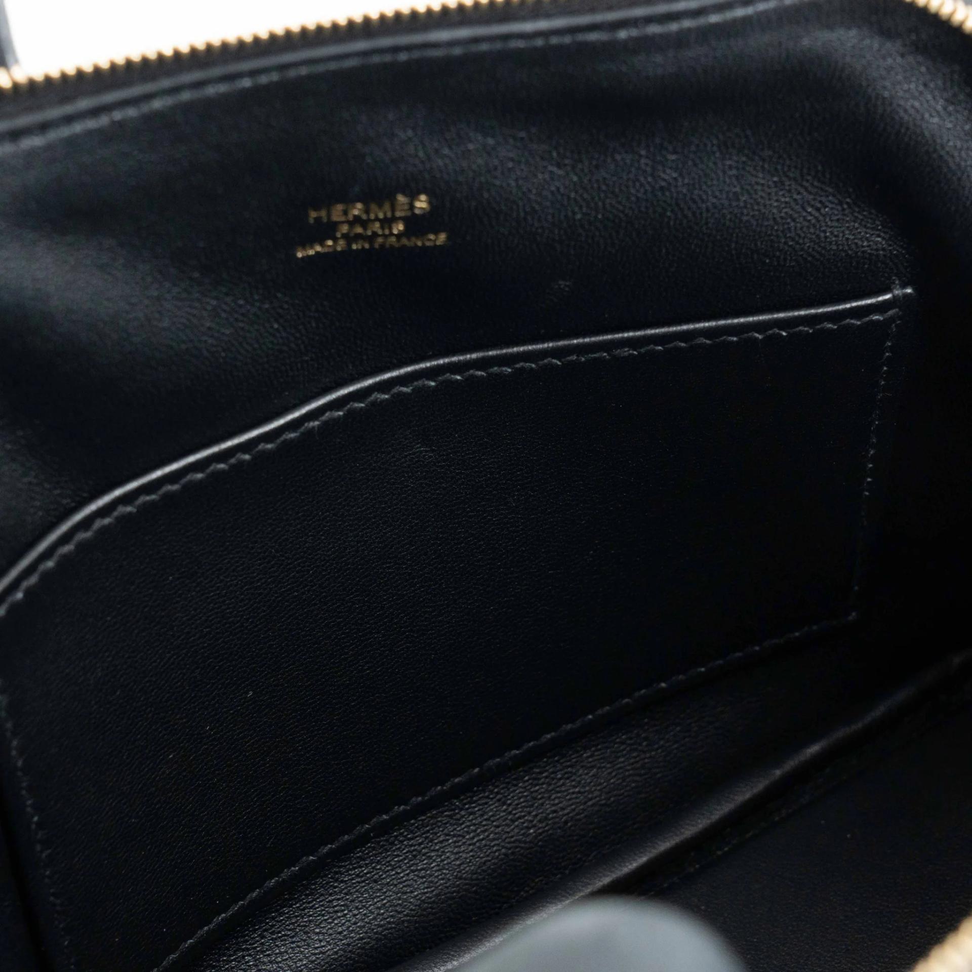 Excellent ( Rank SA ) HERMÈS Mini Bolide 1923 Noir (89) Chevre Gold hardware K (2025) - 19