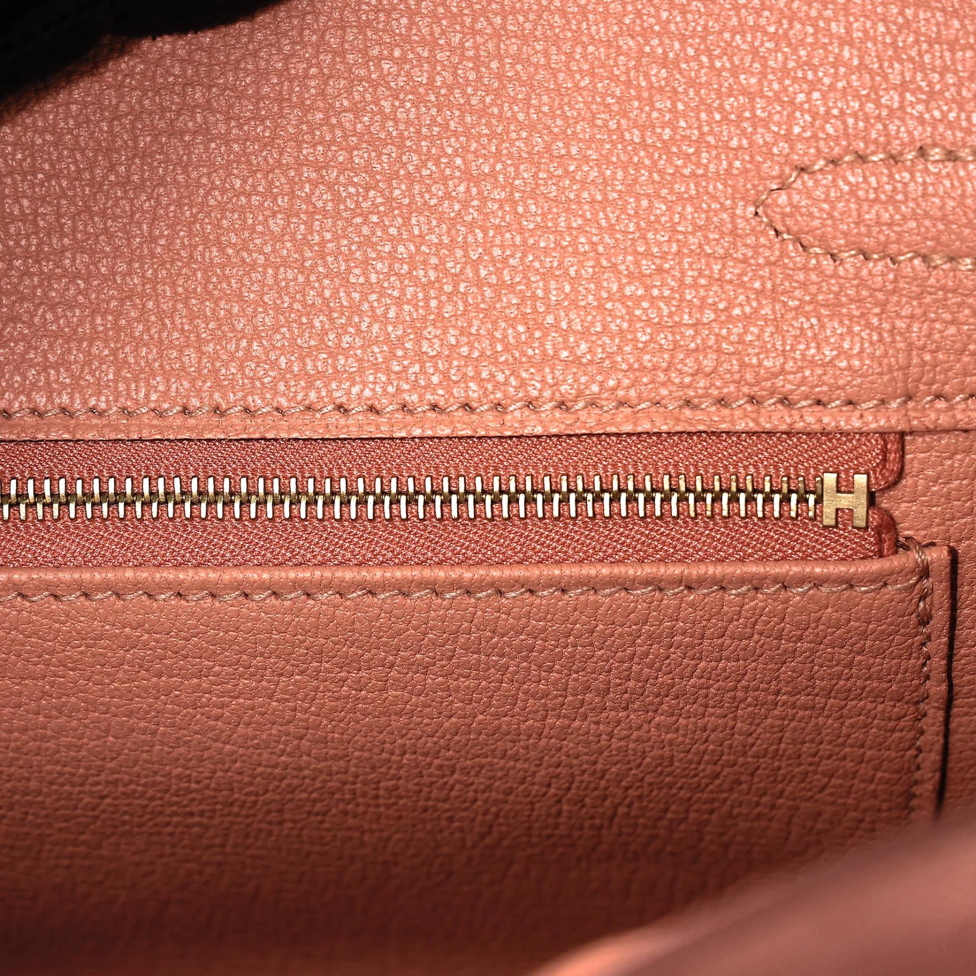 未使用保存品 HERMÈS 愛馬仕 Birkin 25 94 陶瓷粉 Terre Cuite 鴕鳥皮 金扣 B刻 2023年 - 11