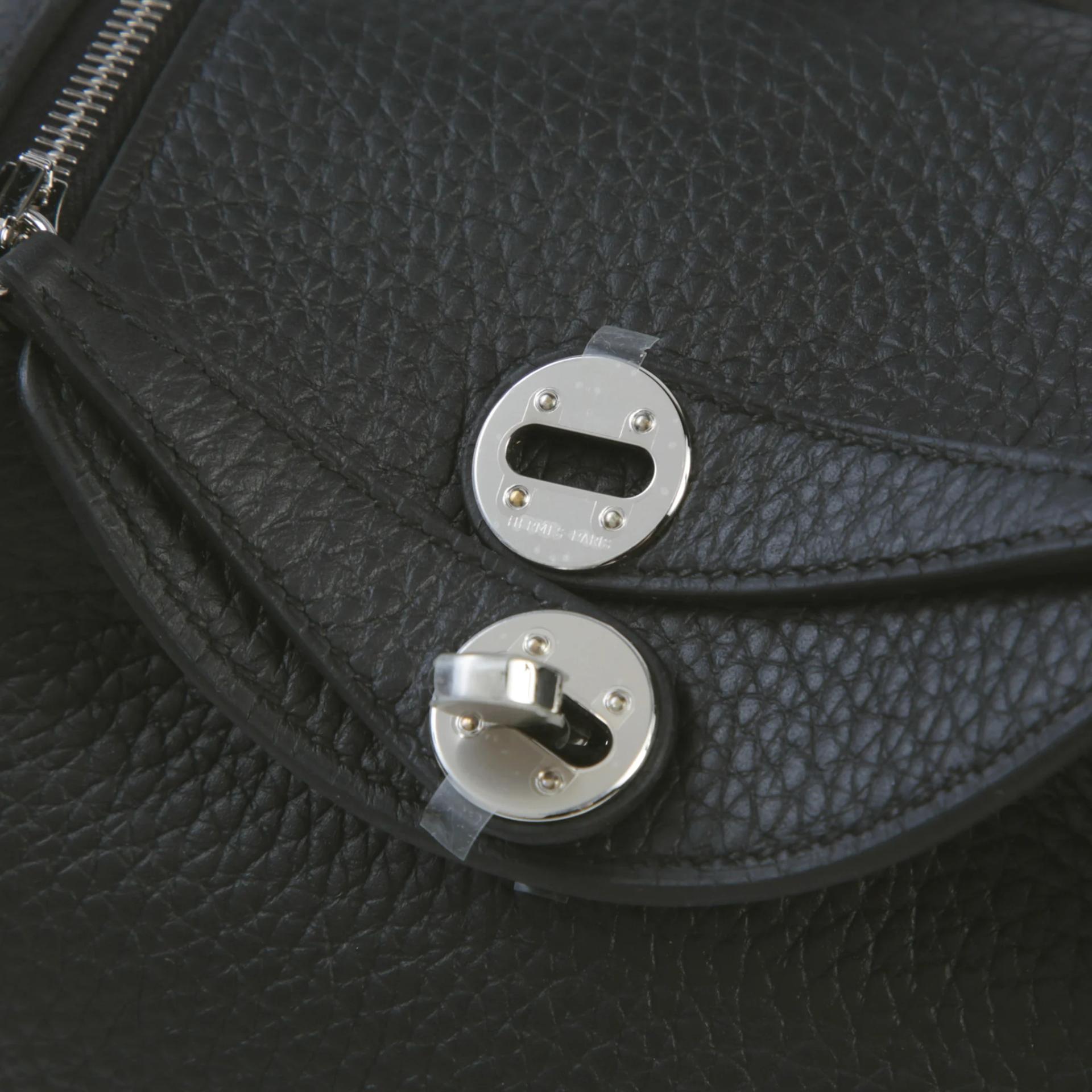 Brand New ( Rank N ) HERMÈS Mini Lindy II Noir (89) Clemence Palladium hardware G (2026) - 8
