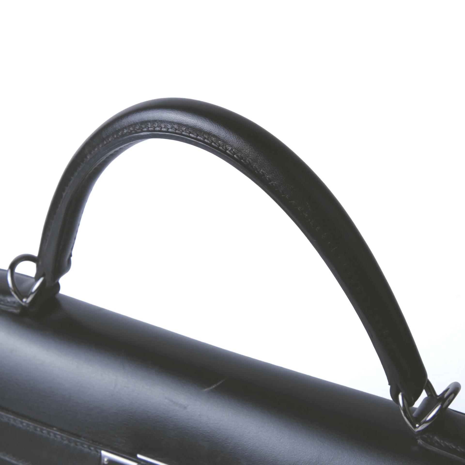 ランク AB HERMÈS エルメス ケリー32 セリエ ブラック (89) ボックスカーフ ルテニウム金具 □H刻印 - 3