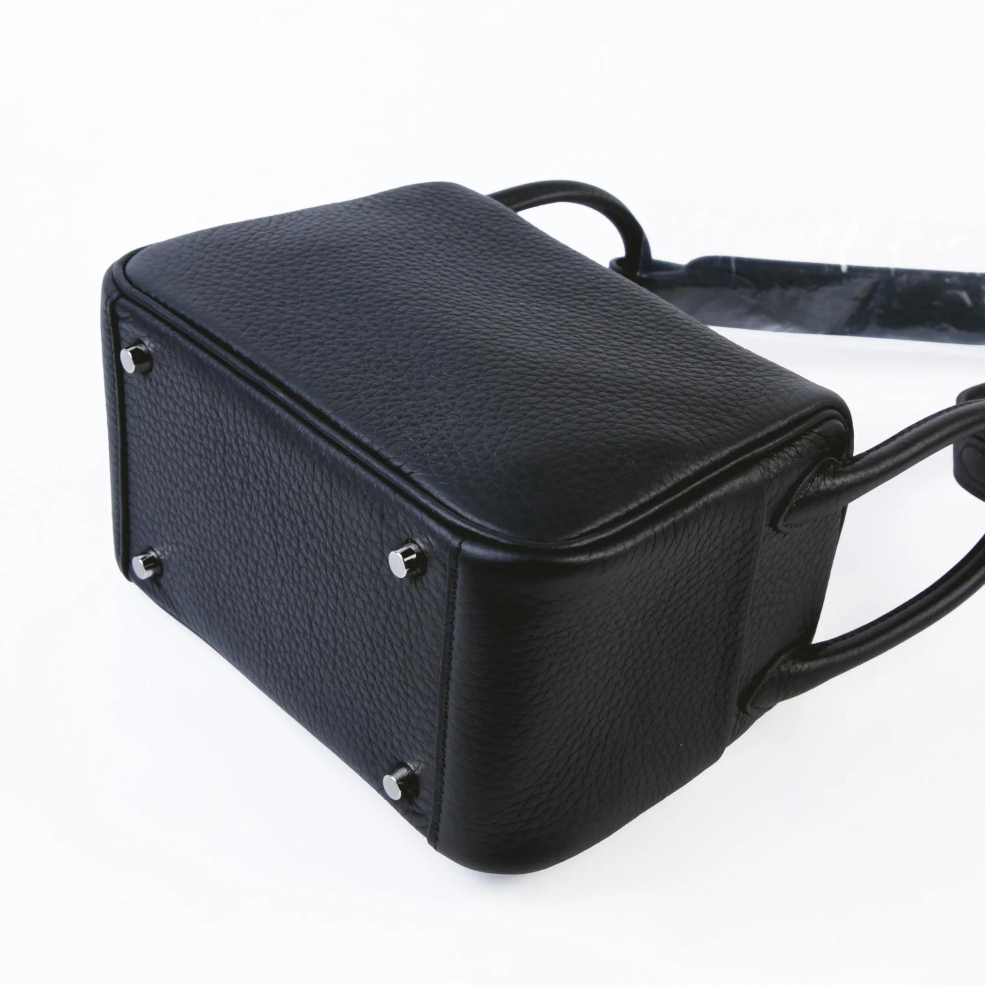 Brand New ( Rank N ) HERMÈS Mini Lindy II Noir (89) Clemence Palladium hardware G (2026) - 7