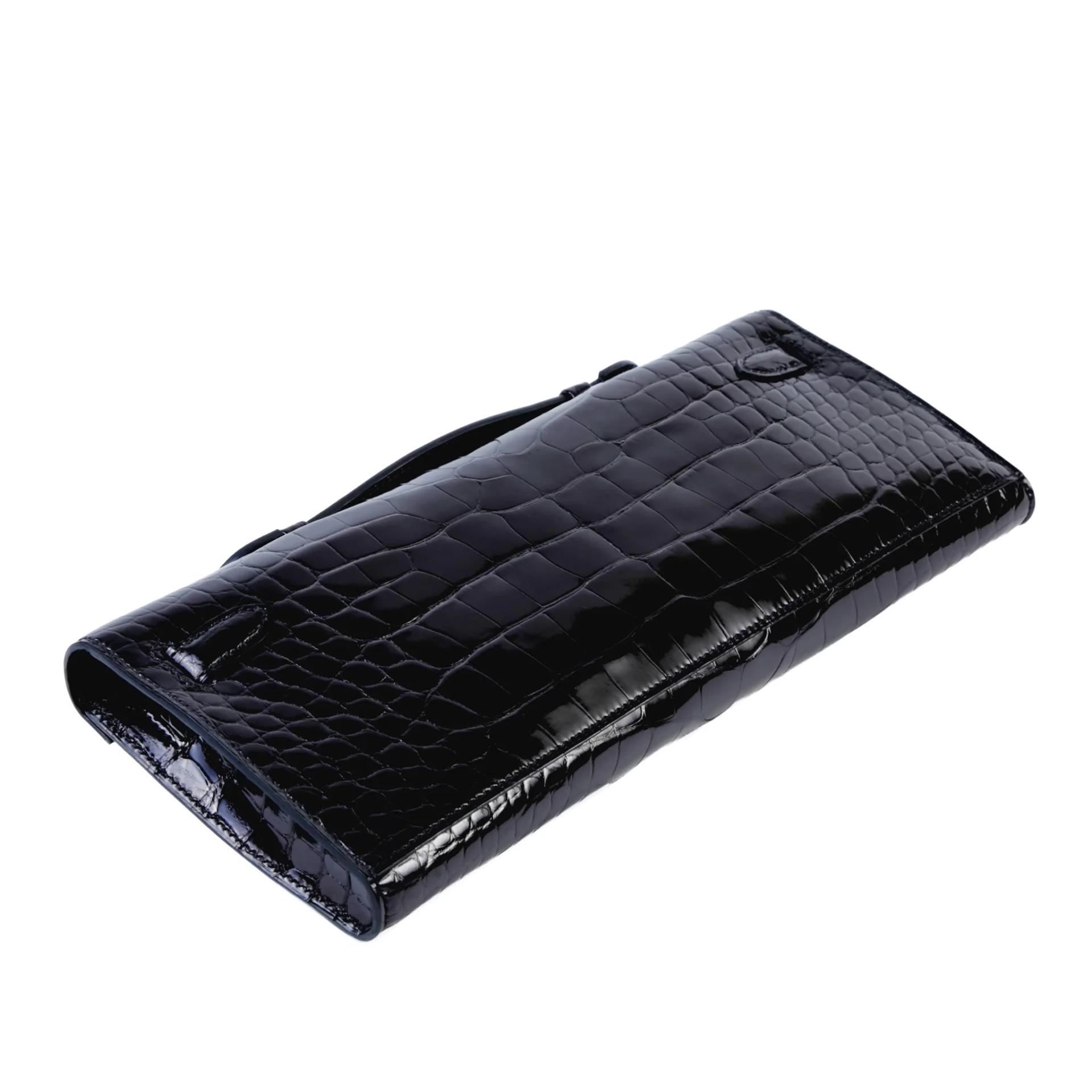 Brand New ( Rank N ) HERMÈS Kelly Cut Noir (89) Shiny Alligator Gold hardware K (2025) - 6