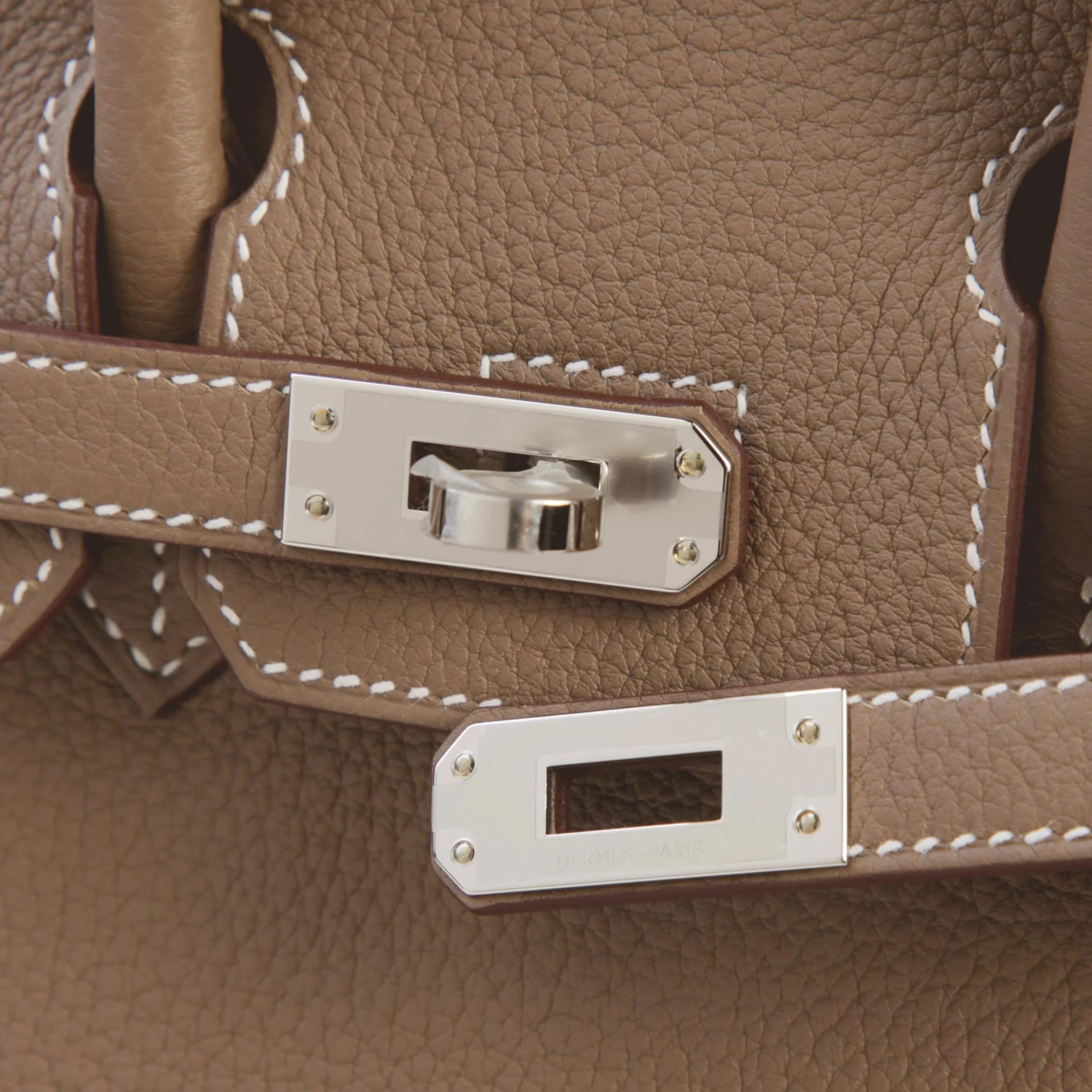 Brand New ( Rank N ) HERMÈS Birkin 25 Etoupe (18) Togo Palladium hardware G (2026) - 8