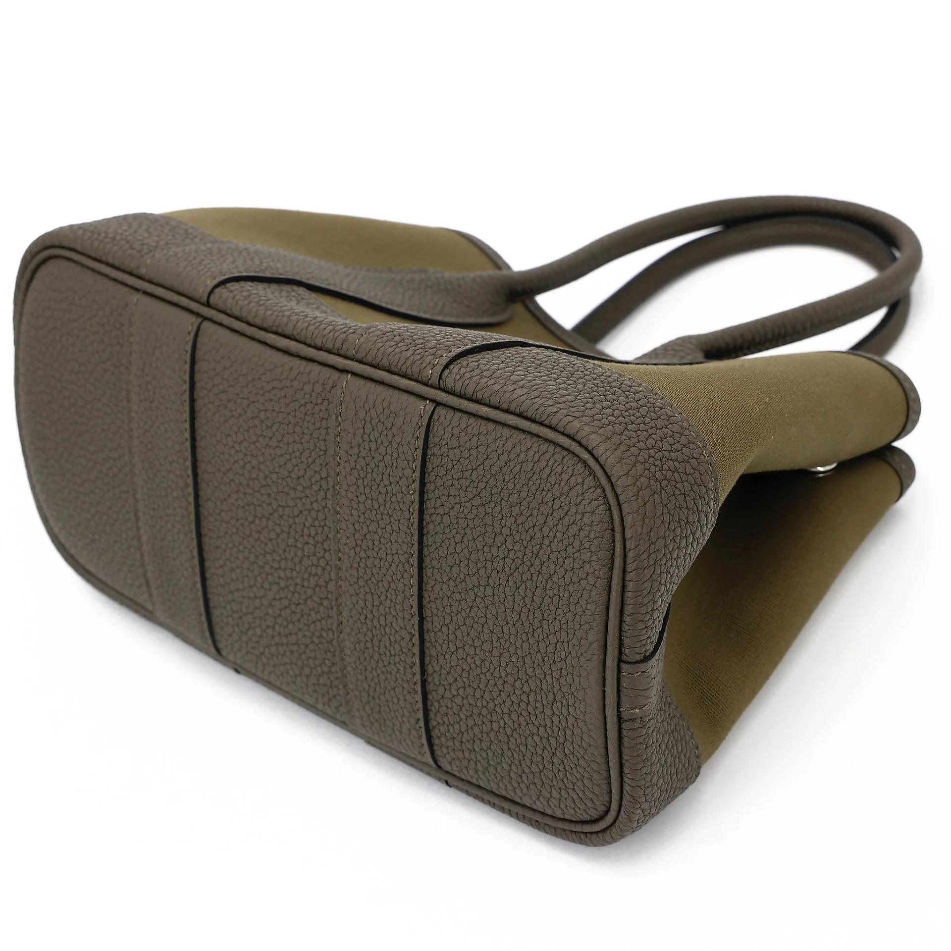 全新 HERMÈS 愛馬仕 Neo Garden Party 23 花園 V8 Vert Loden 洛德綠 Toile Officier 帆布 Negonda皮 銀扣 G刻 2026年 - 4