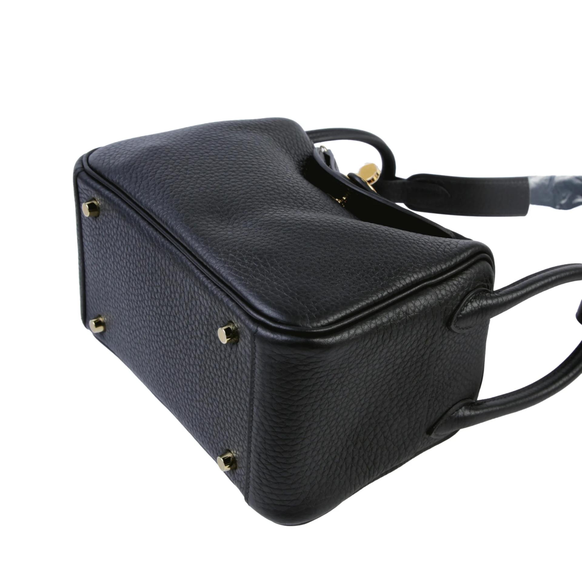 Brand New ( Rank N ) HERMÈS Mini Lindy Noir (89) Clemence Gold hardware G (2026) - 5