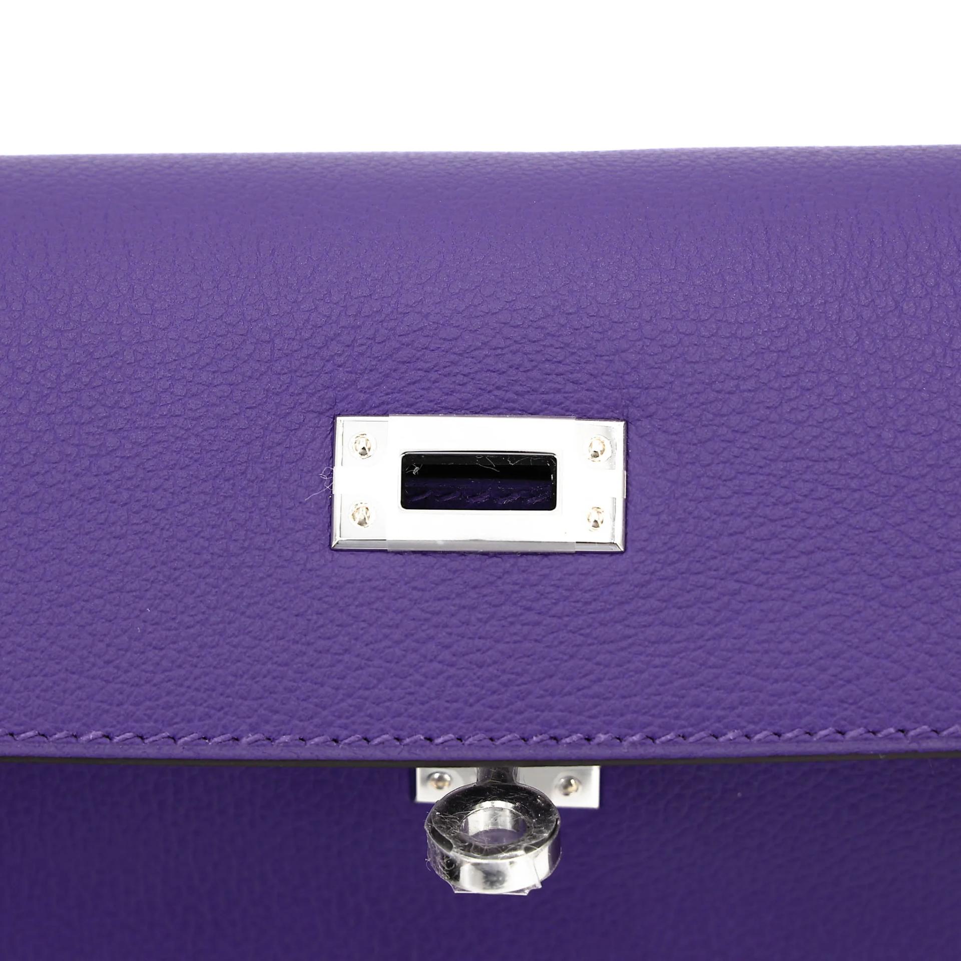全新 HERMÈS 愛馬仕 Kelly Danse X3 絳紫色 Purple Evercolor皮 銀扣 G刻 2026年 - 9
