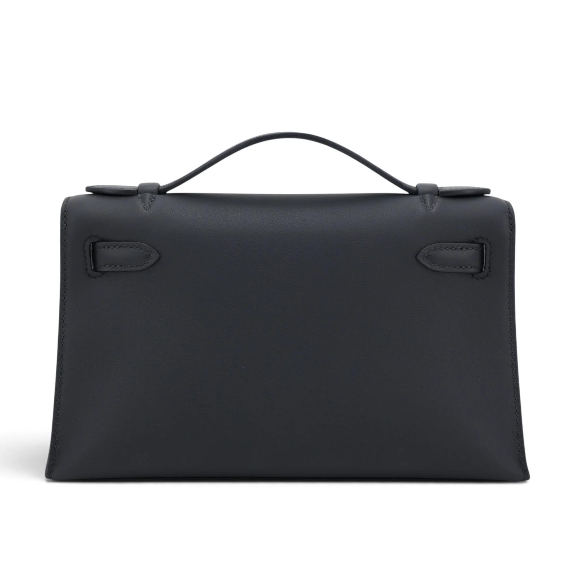 Brand New ( Rank N ) HERMÈS Kelly Pochette Noir (89) Swift Palladium hardware K (2025) - 2