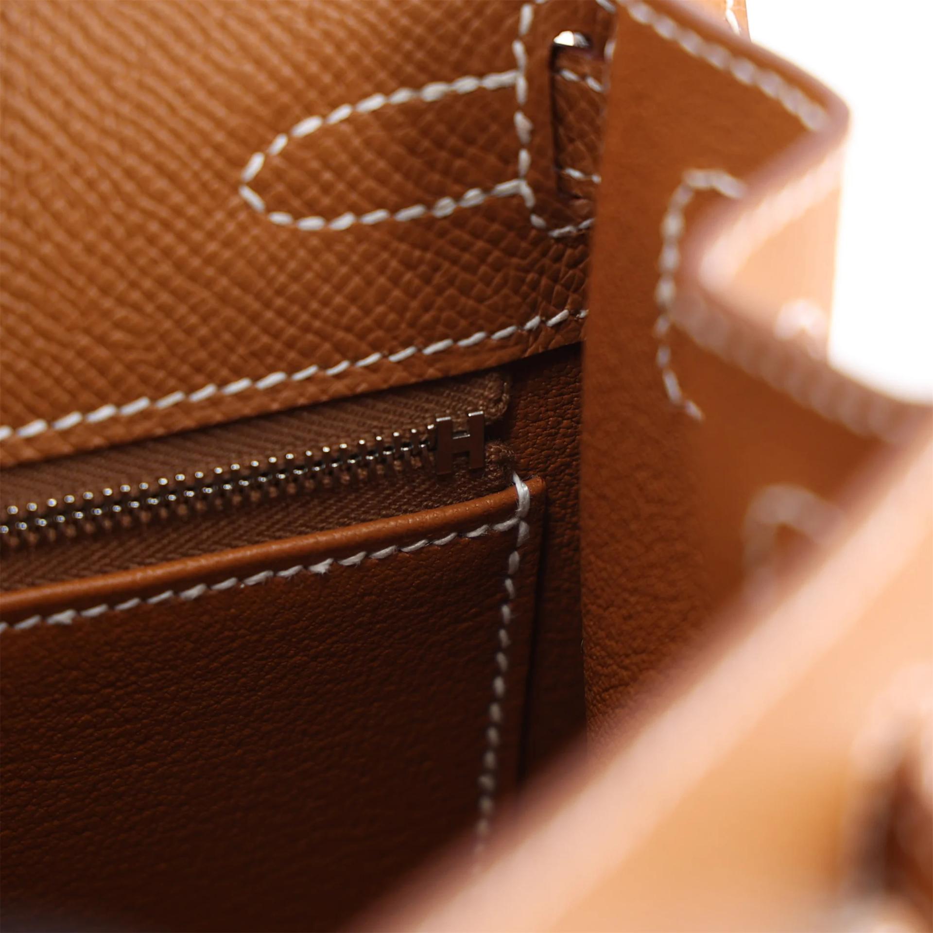 Brand New ( Rank N ) HERMÈS Kelly 25 Sellier Gold (37) Epsom Palladium hardware G (2026) - 15