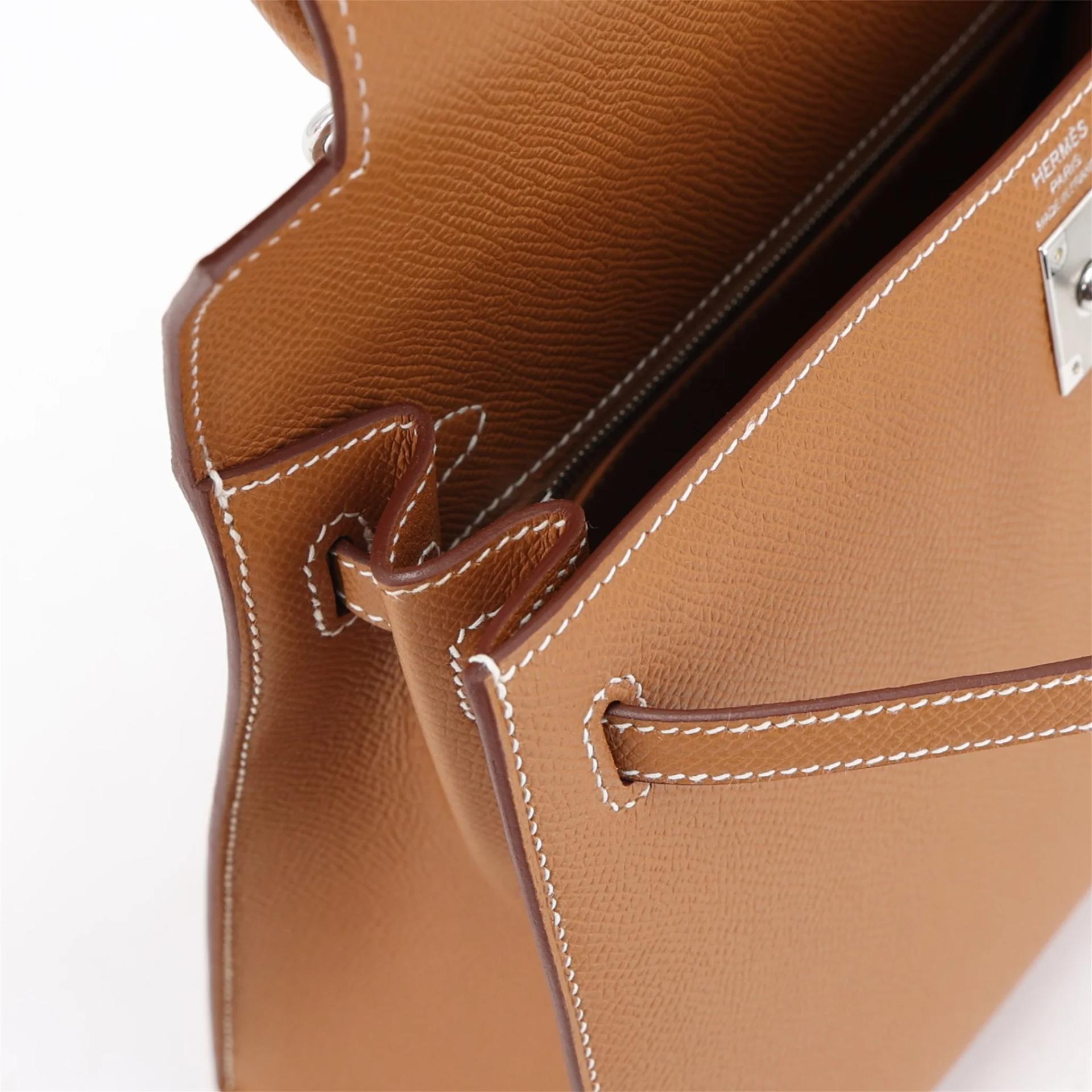 Brand New ( Rank N ) HERMÈS Kelly 25 Sellier Gold (37) Epsom Palladium hardware G (2026) - 12