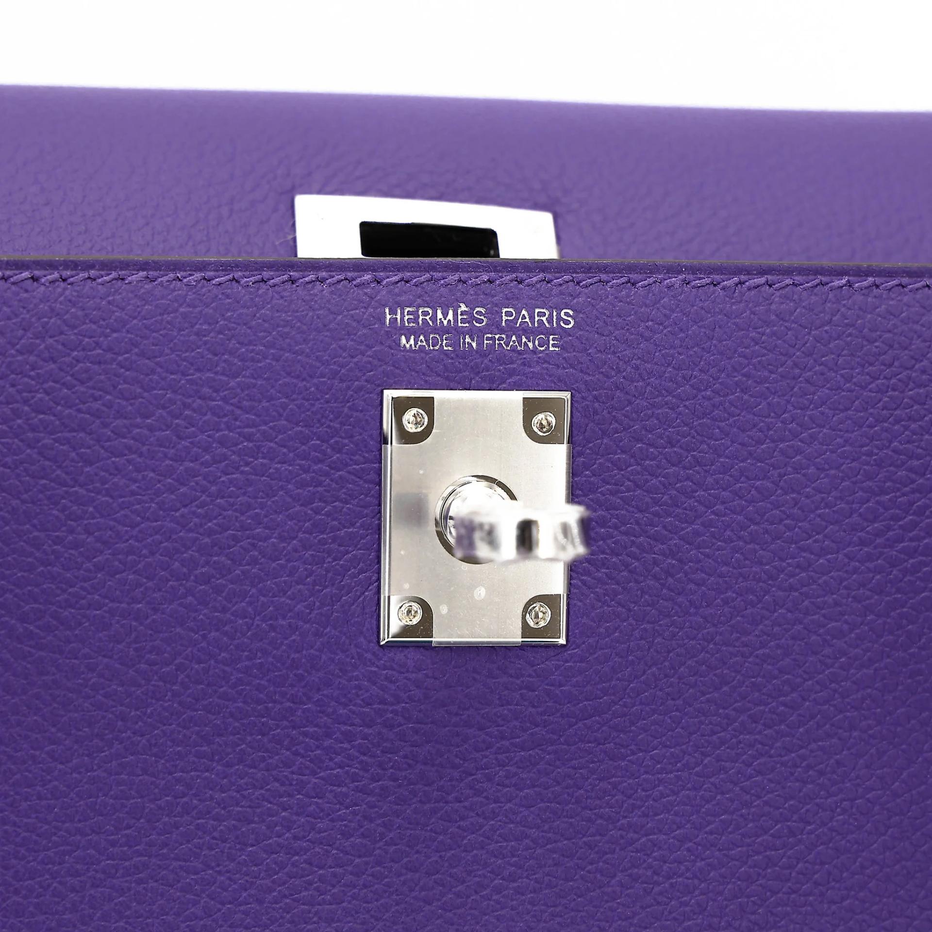 全新 HERMÈS 愛馬仕 Kelly Danse X3 絳紫色 Purple Evercolor皮 銀扣 G刻 2026年 - 12