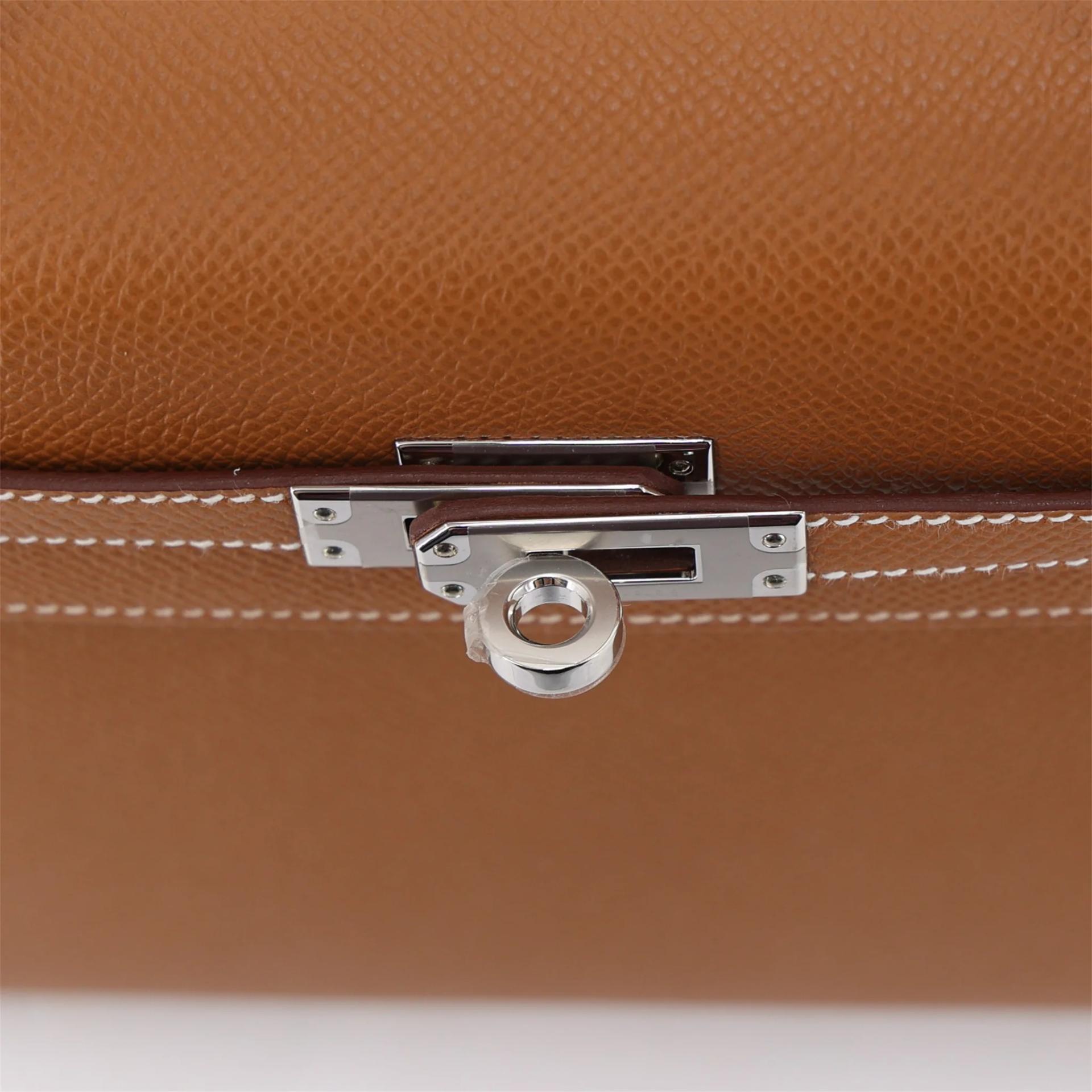 Brand New ( Rank N ) HERMÈS Kelly 25 Sellier Gold (37) Epsom Palladium hardware G (2026) - 9
