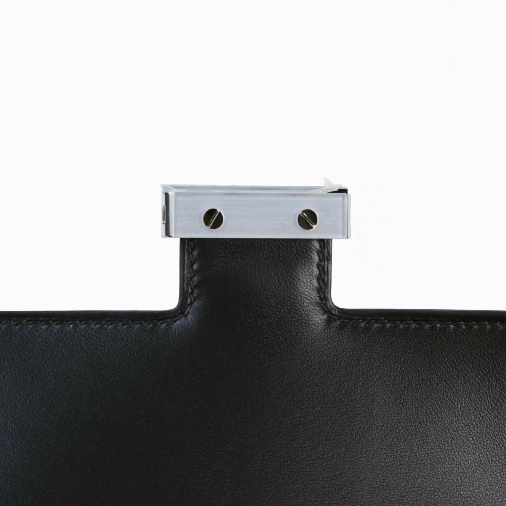 Brand New ( Rank N ) HERMÈS Constance Mini 19 Mirror Noir (89) Epsom Palladium hardware G (2026) - 9