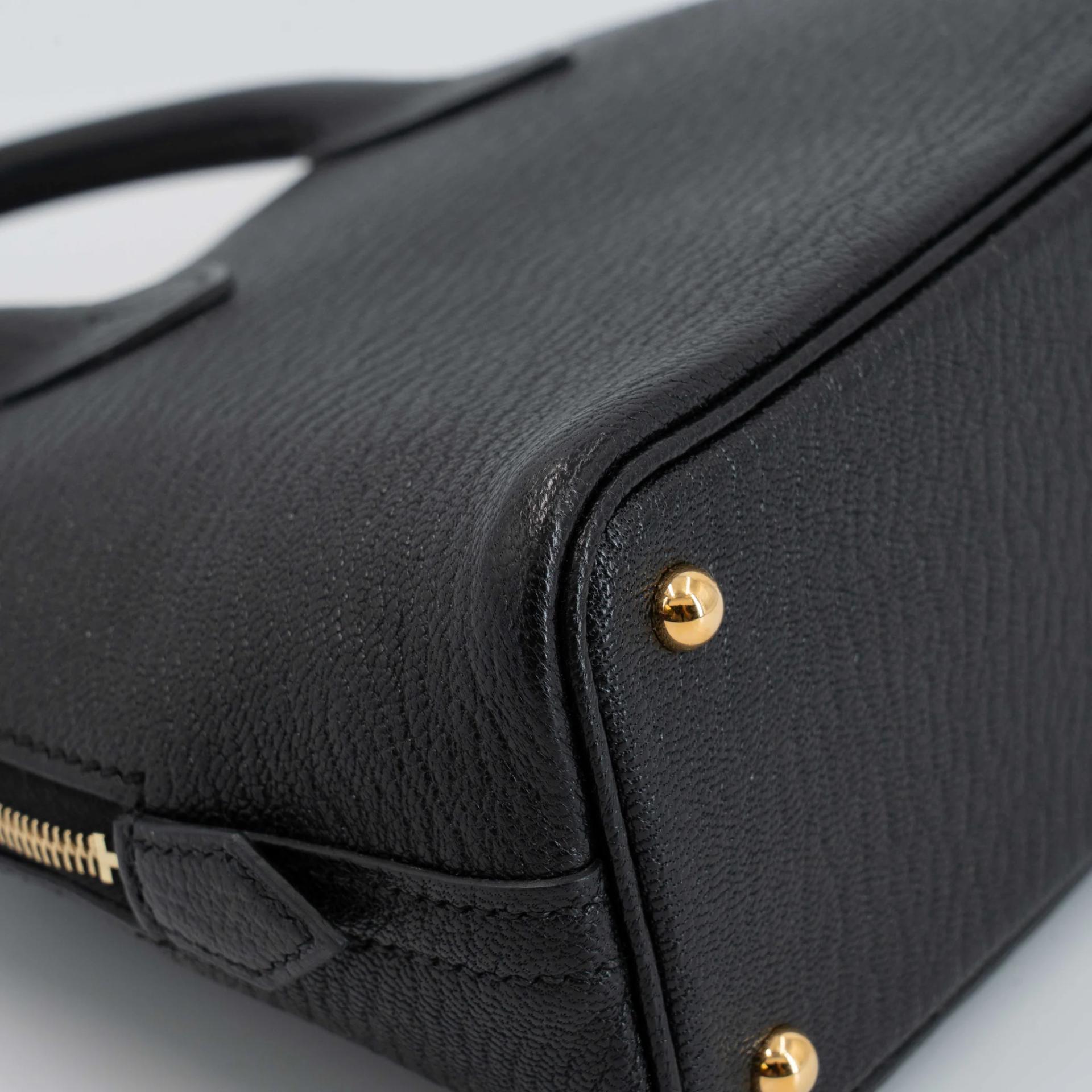 Excellent ( Rank SA ) HERMÈS Mini Bolide 1923 Noir (89) Chevre Gold hardware K (2025) - 8