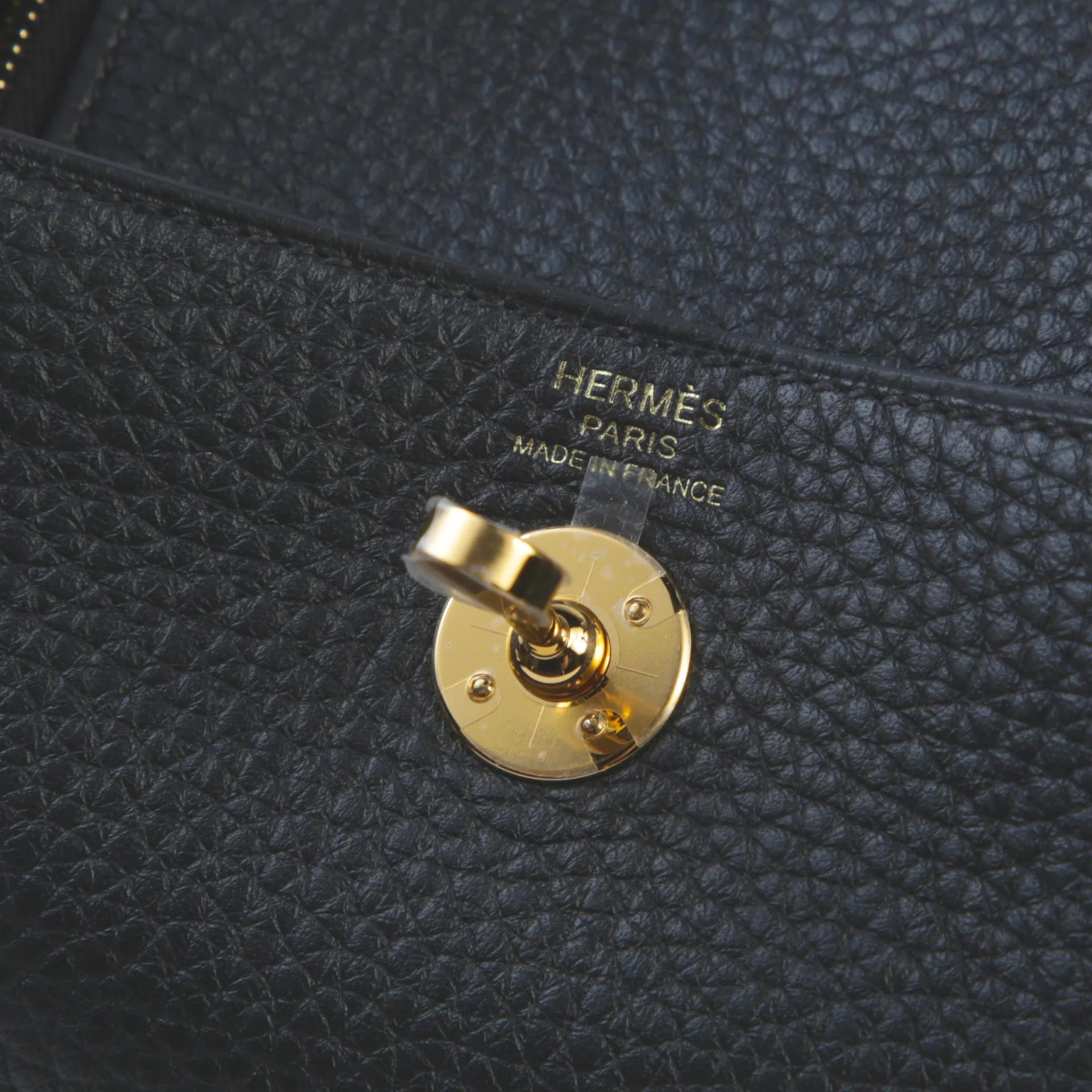 Brand New ( Rank N ) HERMÈS Mini Lindy Noir (89) Clemence Gold hardware G (2026) - 9