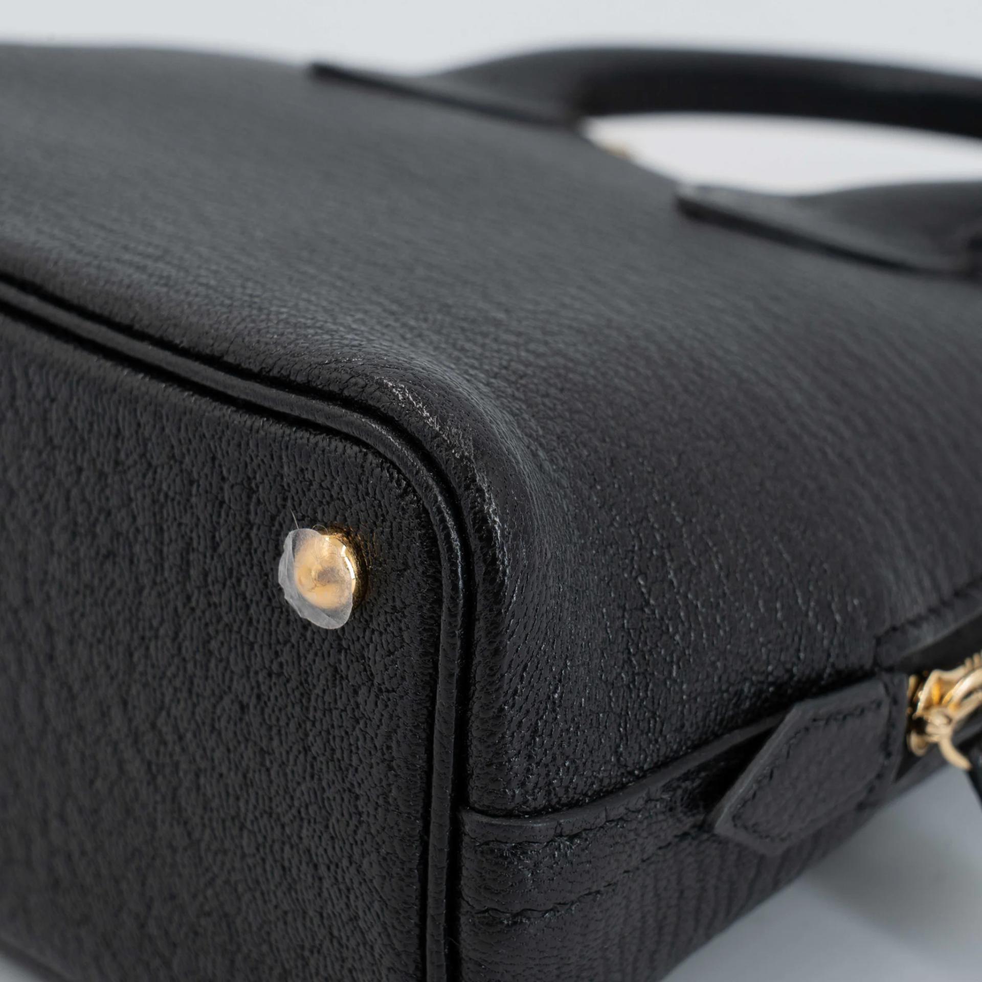 Excellent ( Rank SA ) HERMÈS Mini Bolide 1923 Noir (89) Chevre Gold hardware K (2025) - 9
