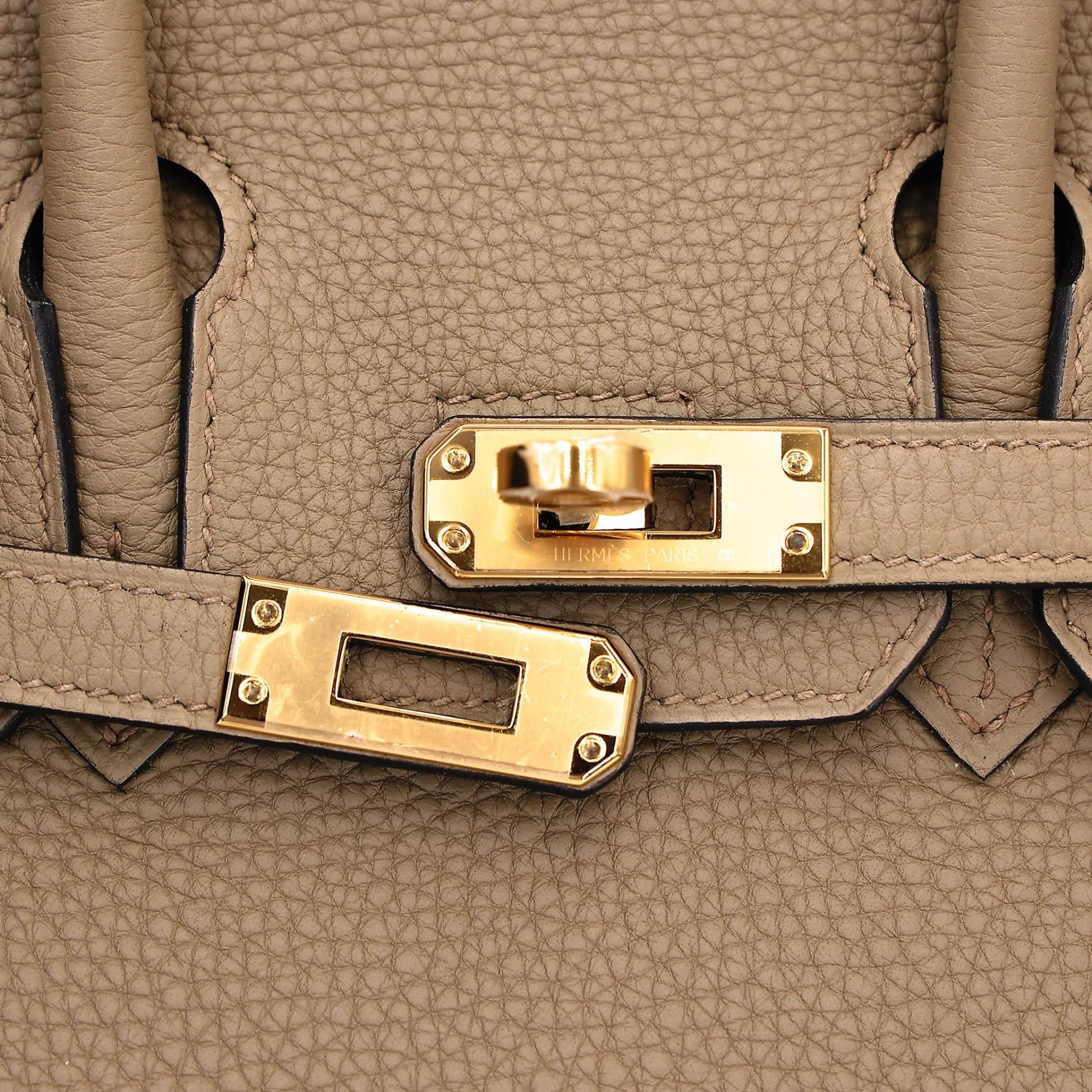Brand New ( Rank N ) HERMÈS Birkin 25 Beige Marfa (8Q) Togo Gold hardware W (2024) - 8