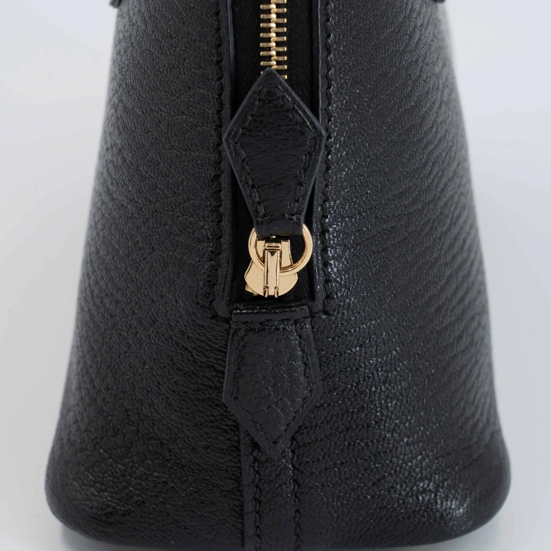 Excellent ( Rank SA ) HERMÈS Mini Bolide 1923 Noir (89) Chevre Gold hardware K (2025) - 13