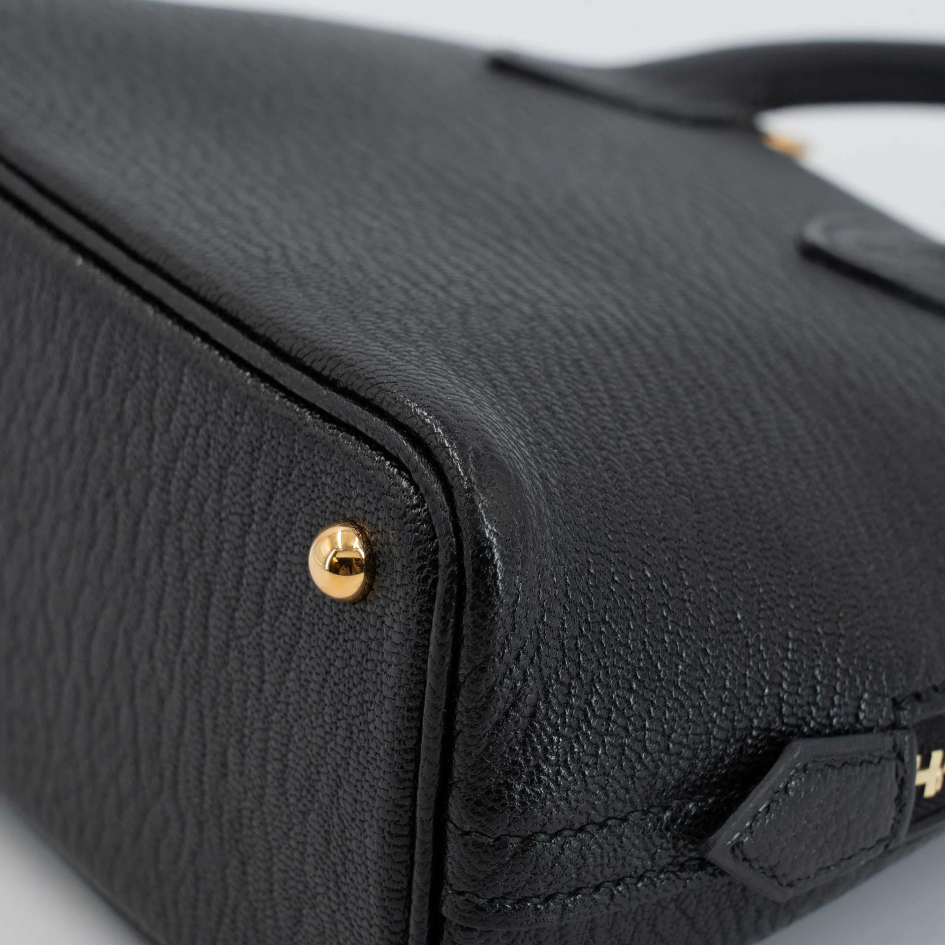 Excellent ( Rank SA ) HERMÈS Mini Bolide 1923 Noir (89) Chevre Gold hardware K (2025) - 10