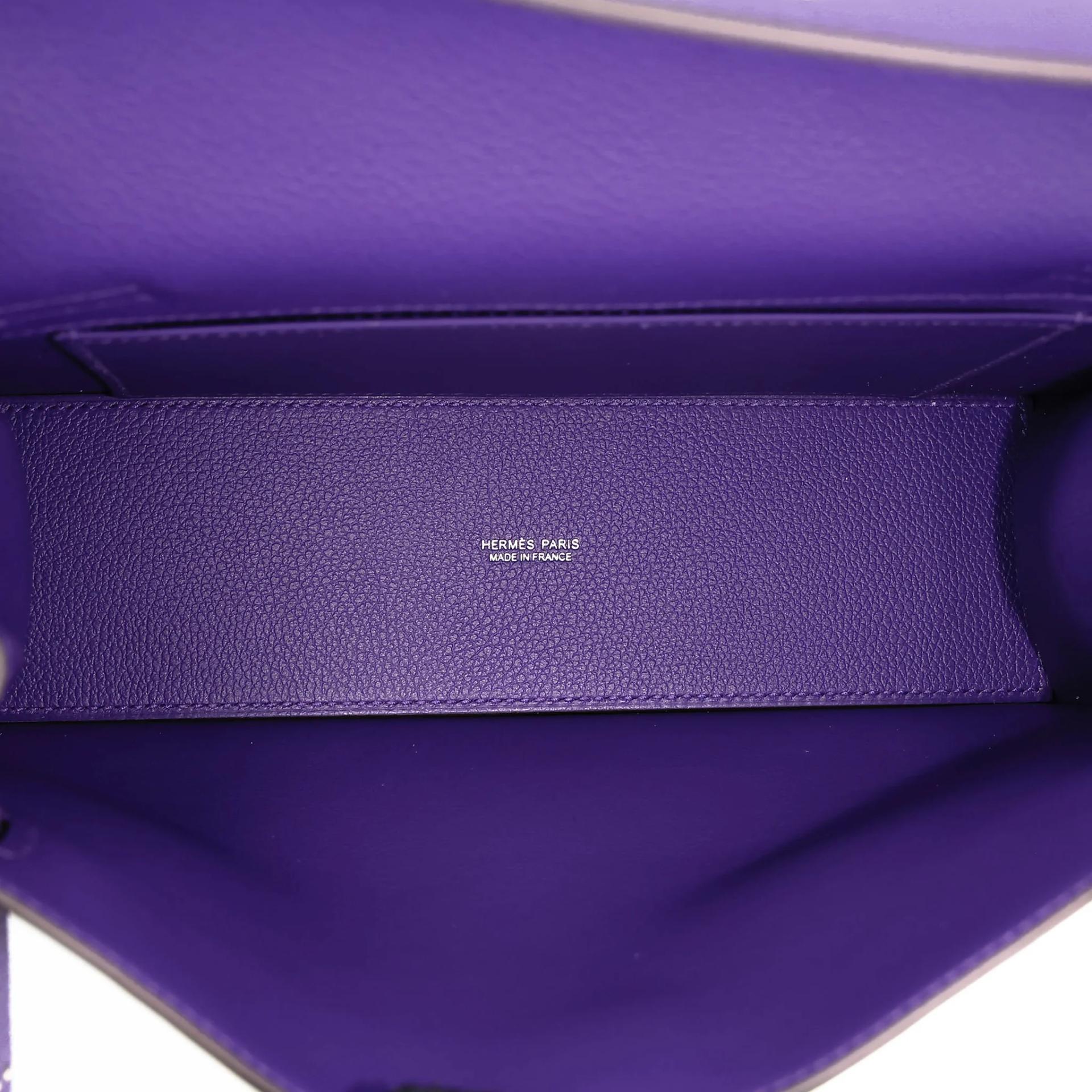 全新 HERMÈS 愛馬仕 Kelly Danse X3 絳紫色 Purple Evercolor皮 銀扣 G刻 2026年 - 16