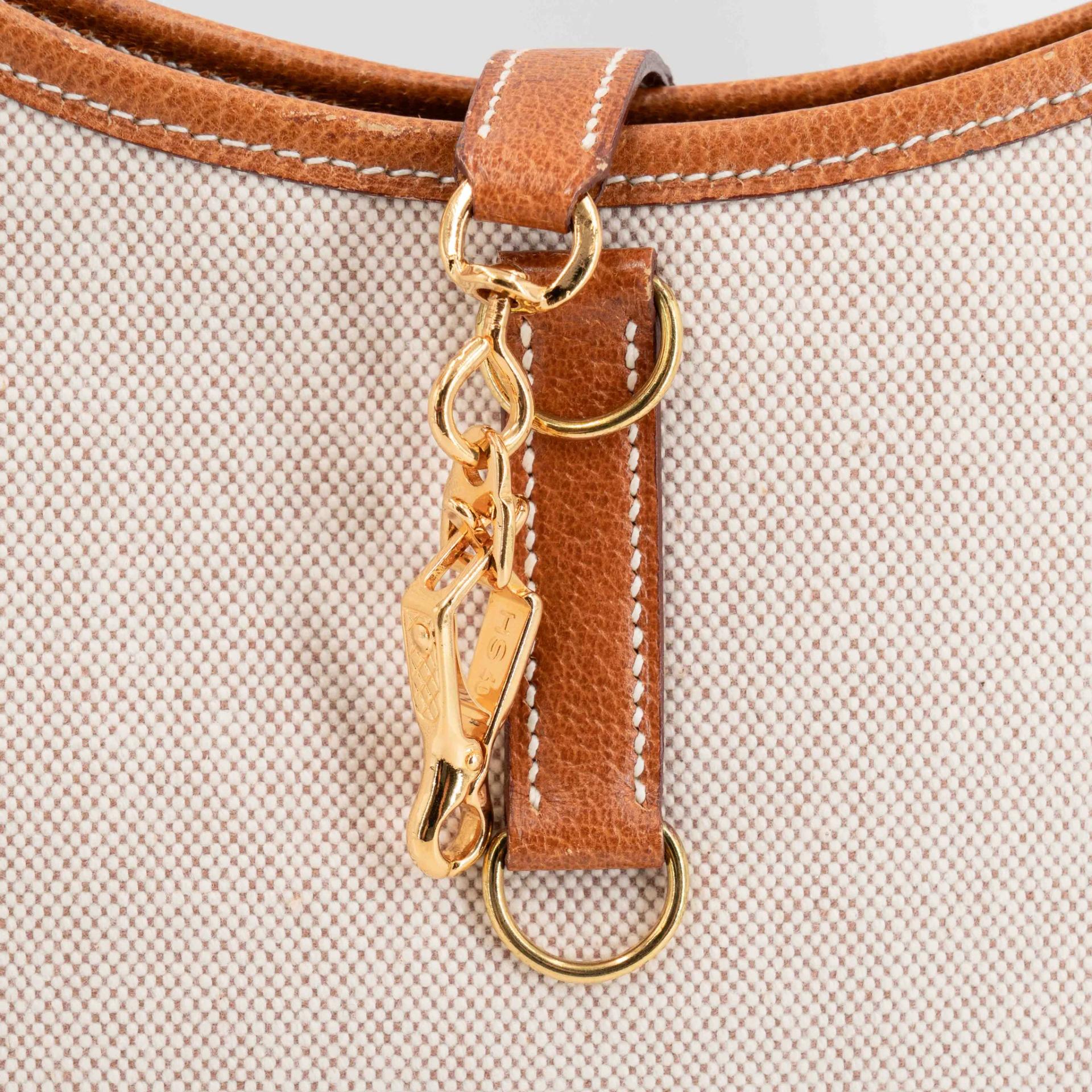Very Good ( Rank A) HERMÈS Trim 31 Natural (27) Peau Porc Toile Camp canvas Gold hardware Circle Y (1995) - 7