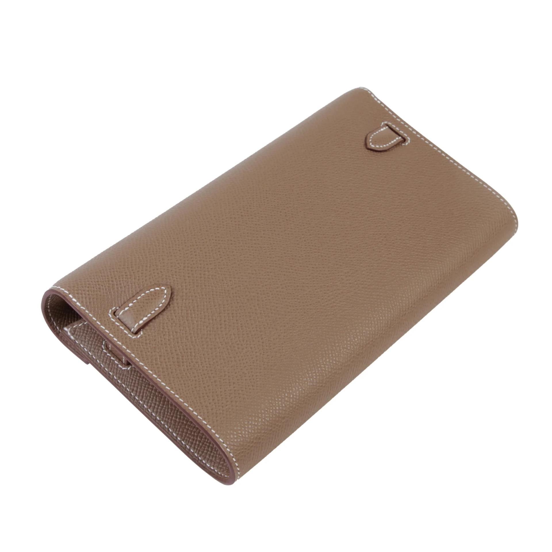 Brand New ( Rank N ) HERMÈS Kelly To Go Wallet Etoupe (18) Epsom Palladium hardware G (2026) - 5