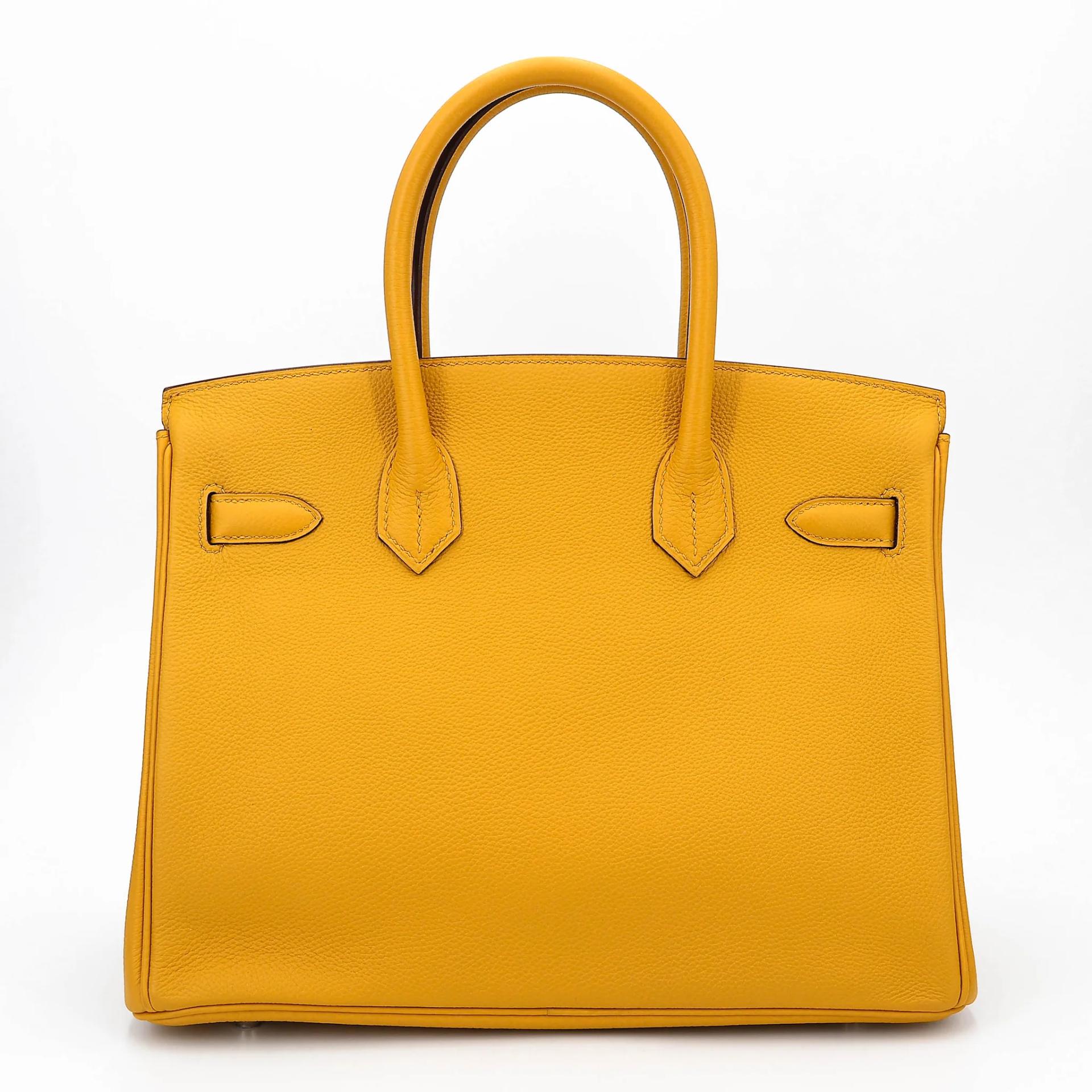 Very Good ( Rank A) HERMÈS Birkin 30 Jaune Ambre (9D) Togo Palladium hardware C (2018) - 2