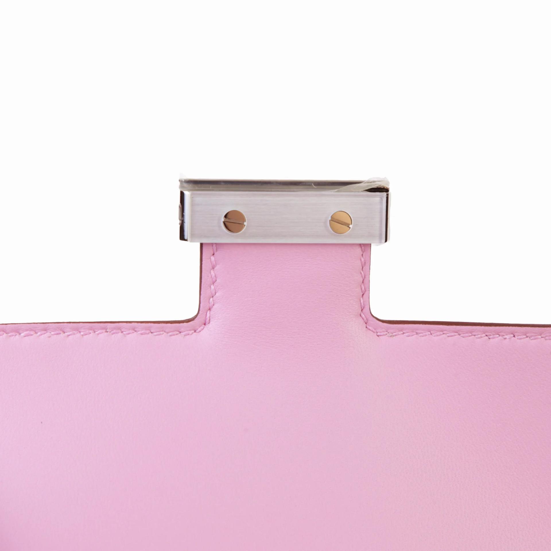 Brand New ( Rank N ) HERMÈS Constance Mini Mauve Sylvestre (X9) Epsom Palladium hardware K (2025) - 9