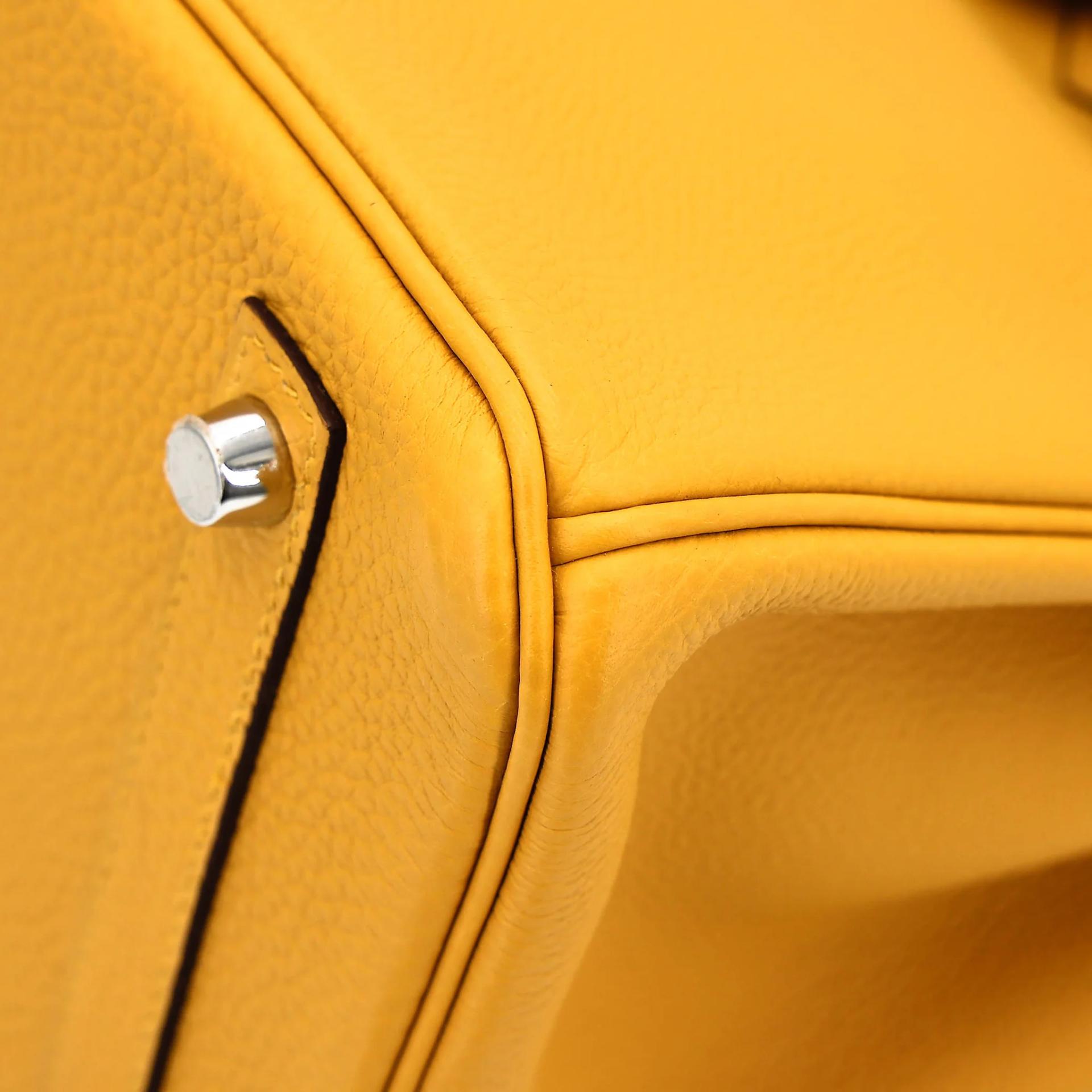 Very Good ( Rank A) HERMÈS Birkin 30 Jaune Ambre (9D) Togo Palladium hardware C (2018) - 8